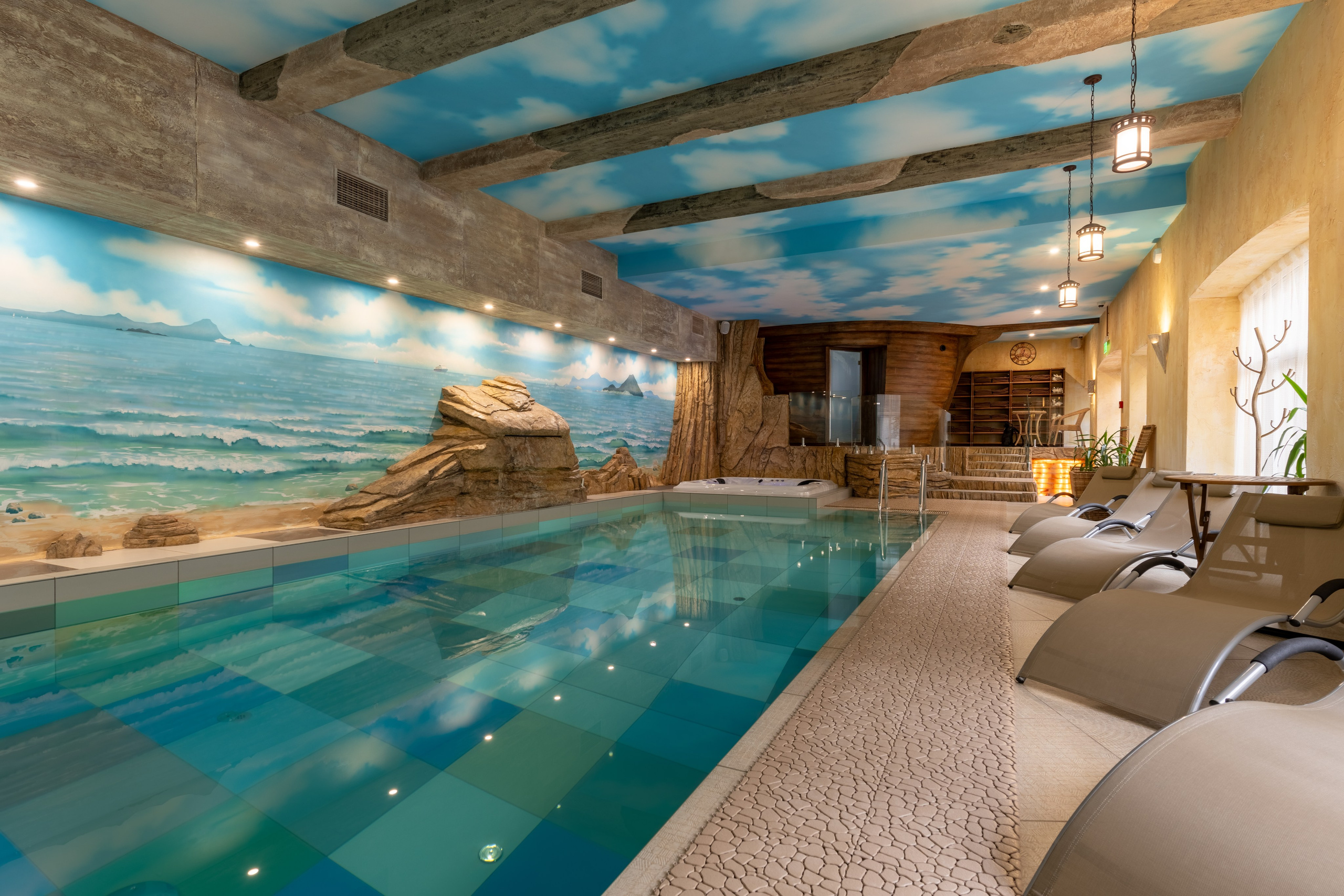 Интерьерная фотосъёмка СПА (Бассейн+сауна+хамам) в Санкт-Петербурге