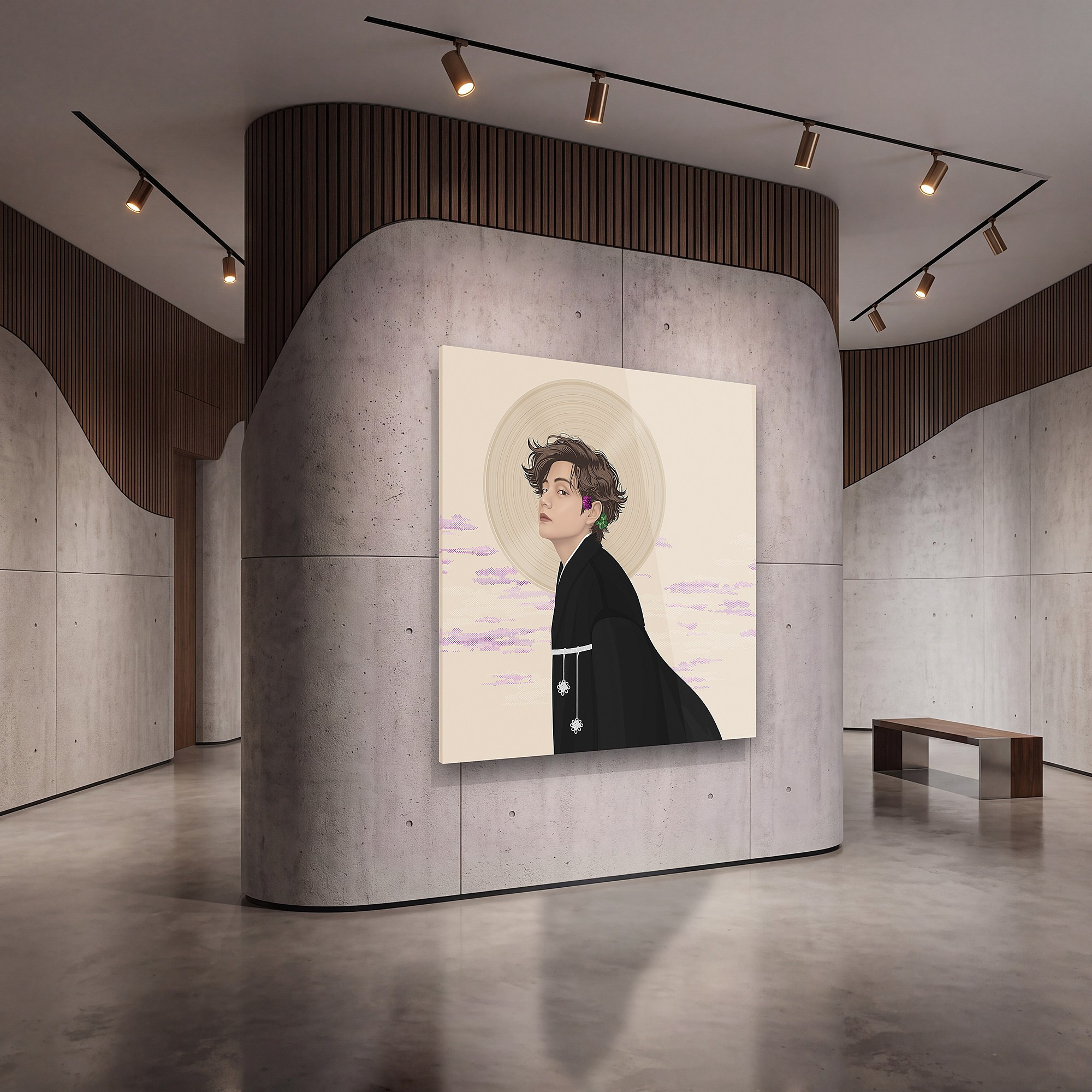 Portrait of Kim Taehyung by Lala Garbouz is in the gallery