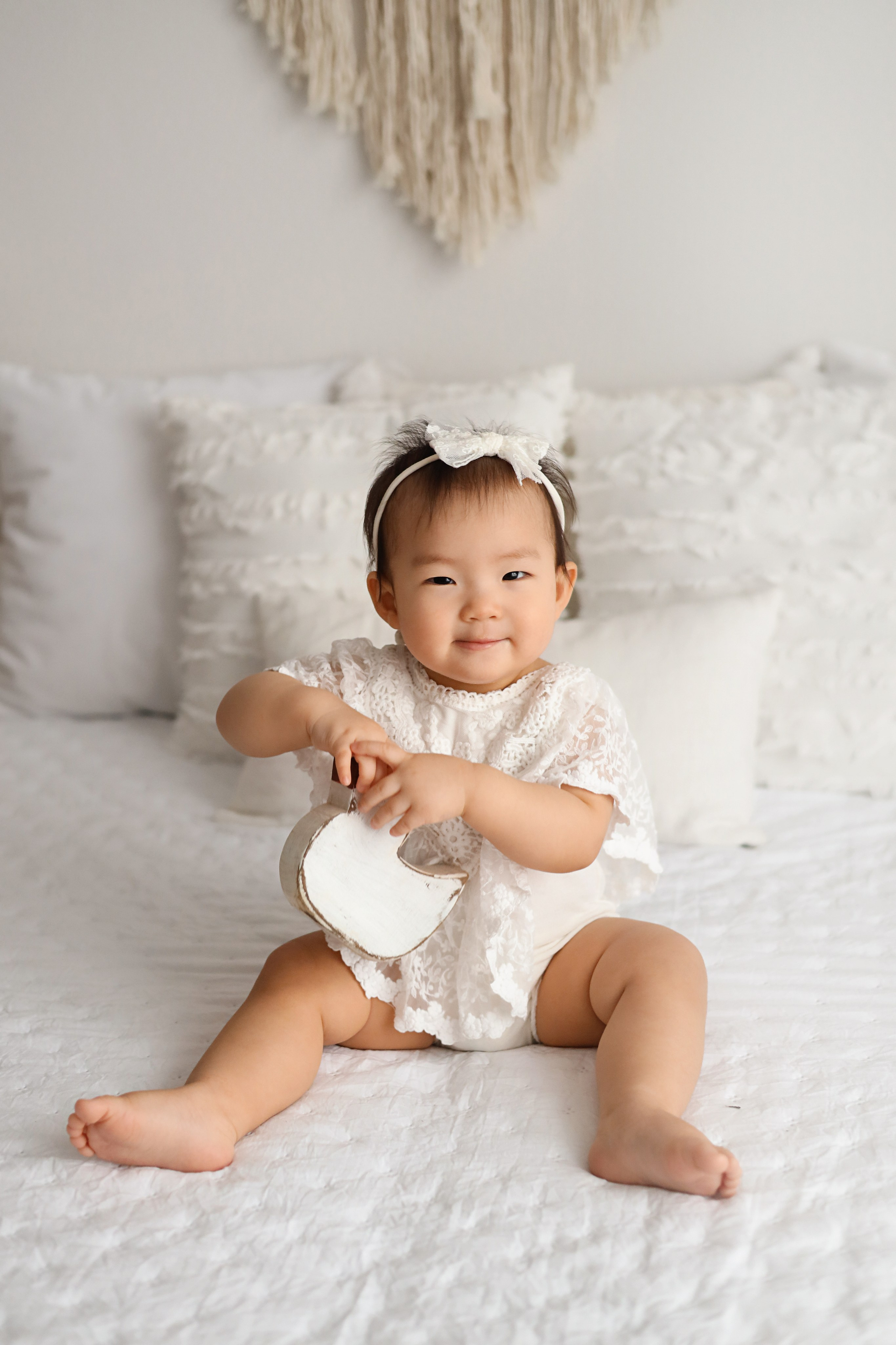 Фотосъемка одного годика Валерии. Фотограф новорожденных Москва. Ньюборн фотограф Москва