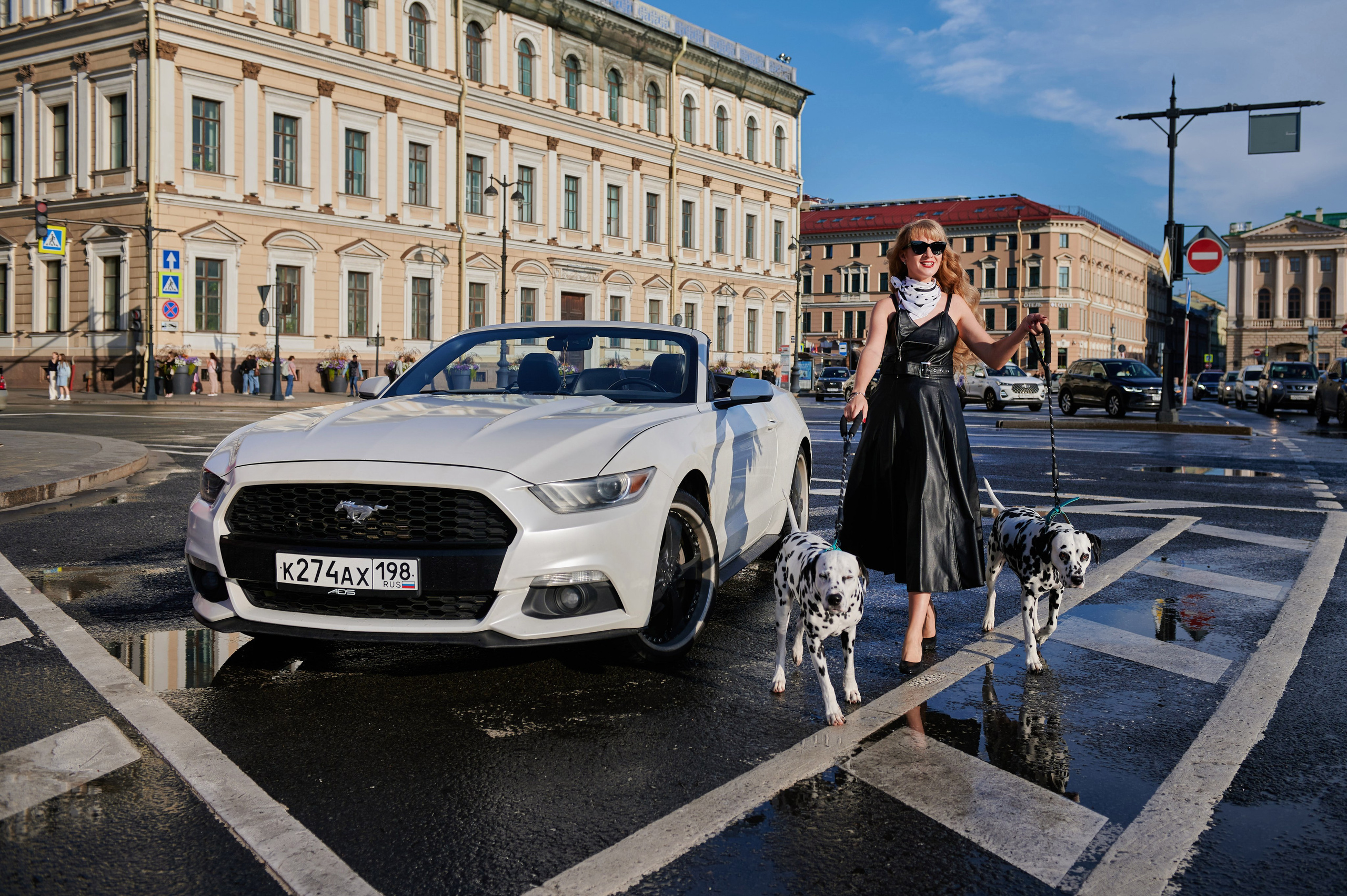 Прогулка Дарьяны по Питеру с долматинцами. Портретный, семейный и свадебный фотограф в Санкт-Петербурге и в Пушкине Ширяев Денис