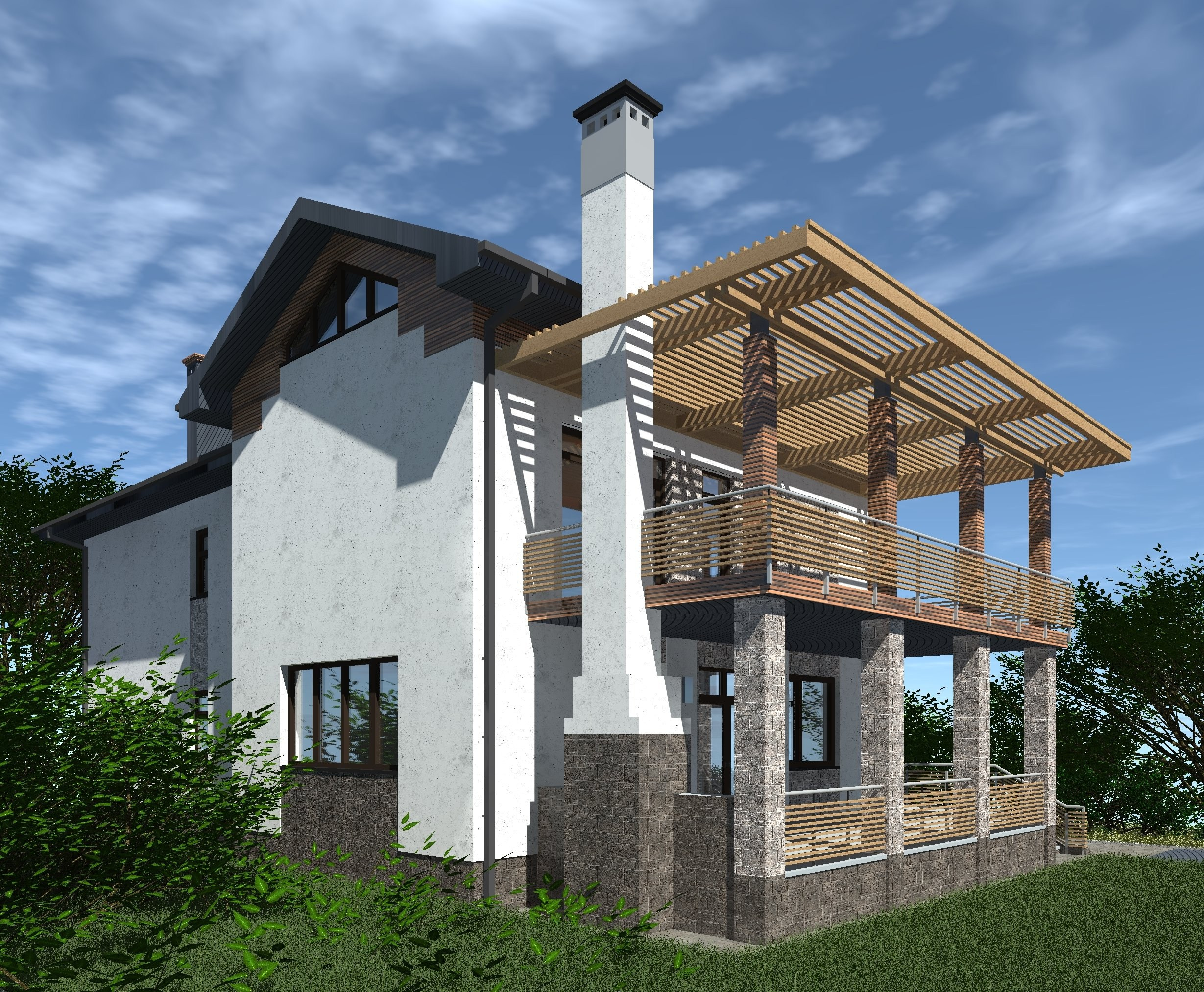 2023. Жилой дом. х.Усатова Балка. Архитектурное проектирование и дизайн интерьеров. г. Анапа