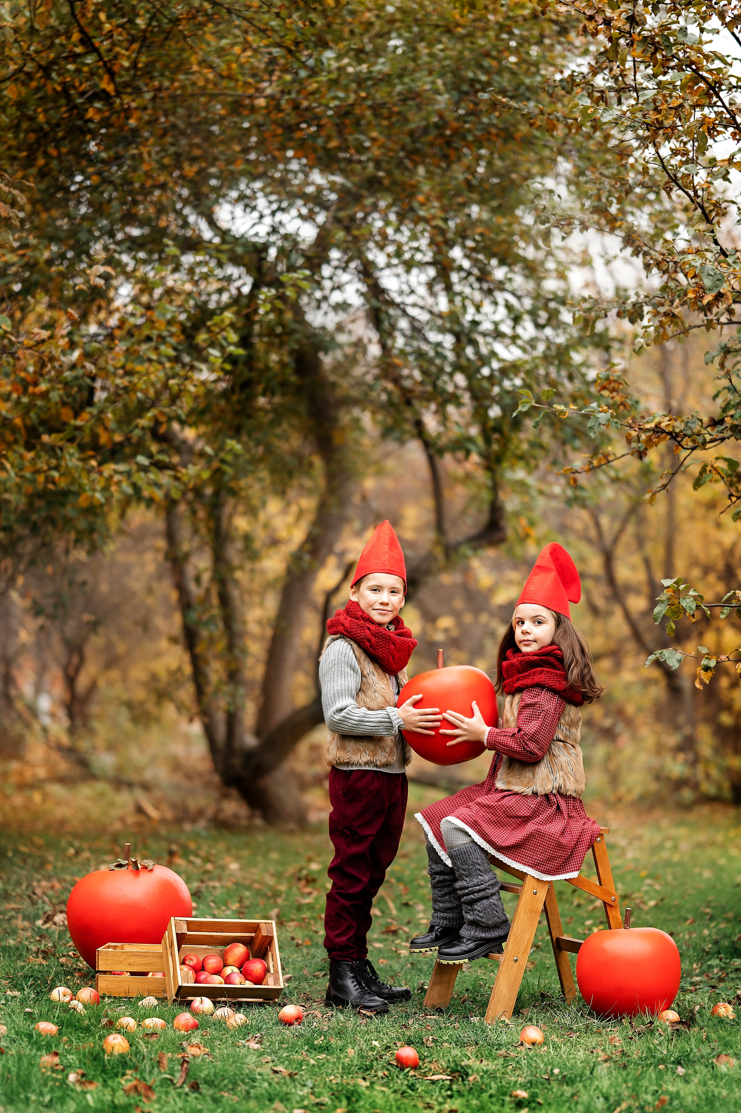 Парк Ангарские пруды «Яблочный фотопроект». Детский и семейный фотограф г. Москва Оксана Катаджи