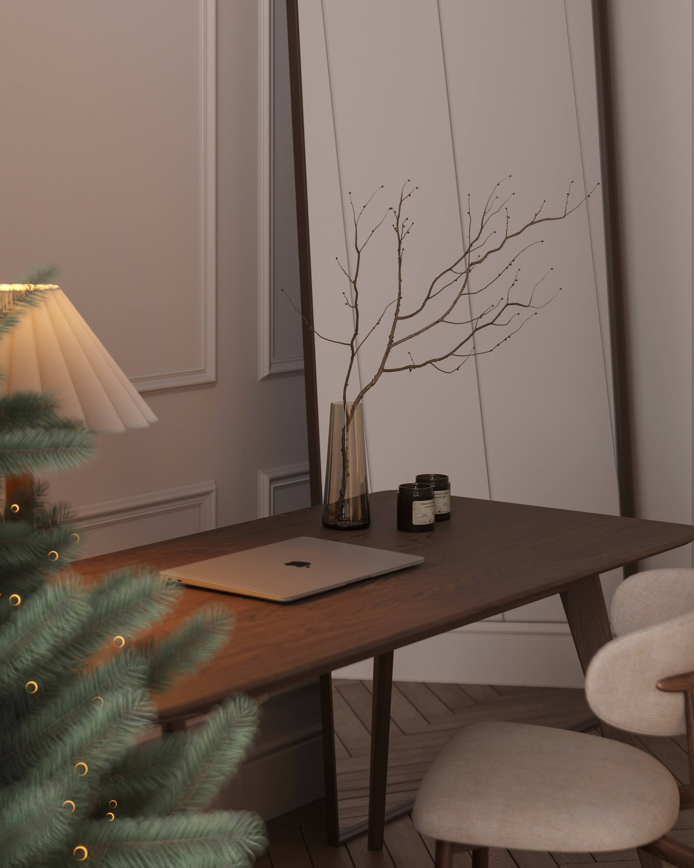 CHRISTMAS CHARM | DESIGNER ANNE KIREEVA. Interior Visualization by Valerie Stetyukevich