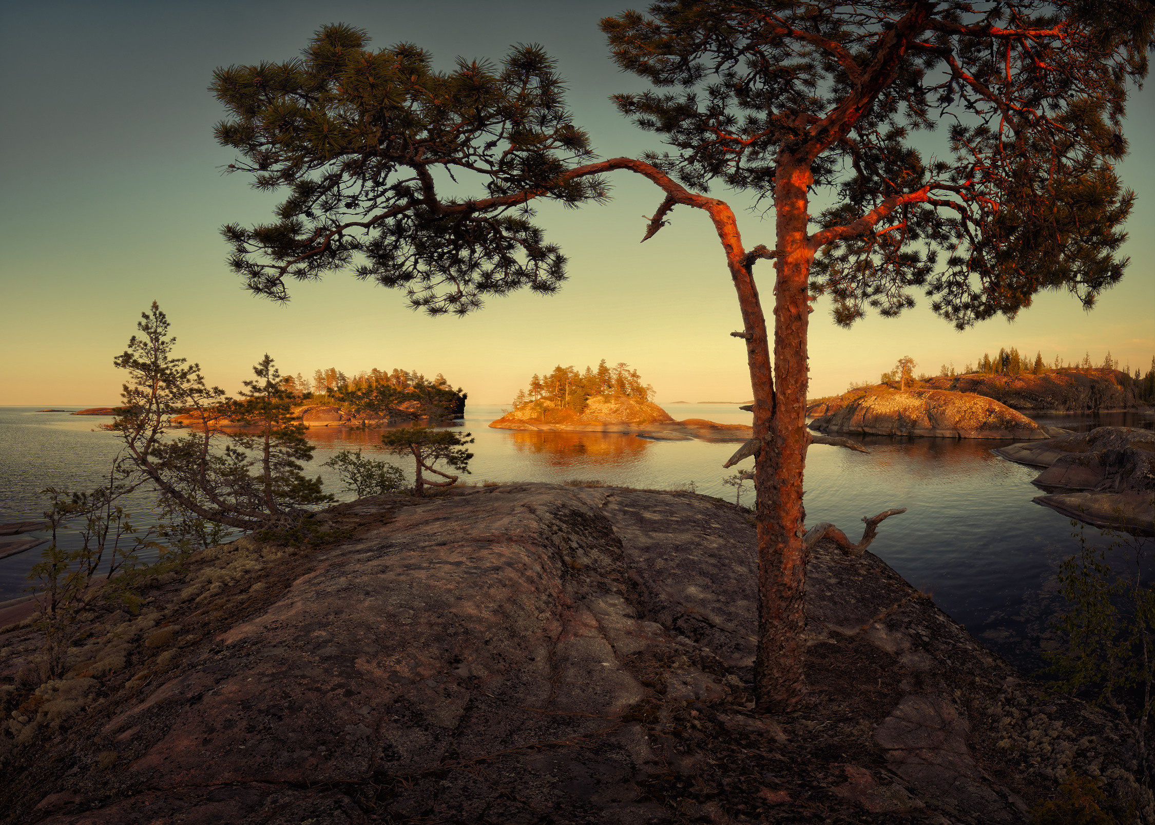 Закат. Ладожский "Кит". Панорама, 5 вертикальных кадров.  D850 | 14-24