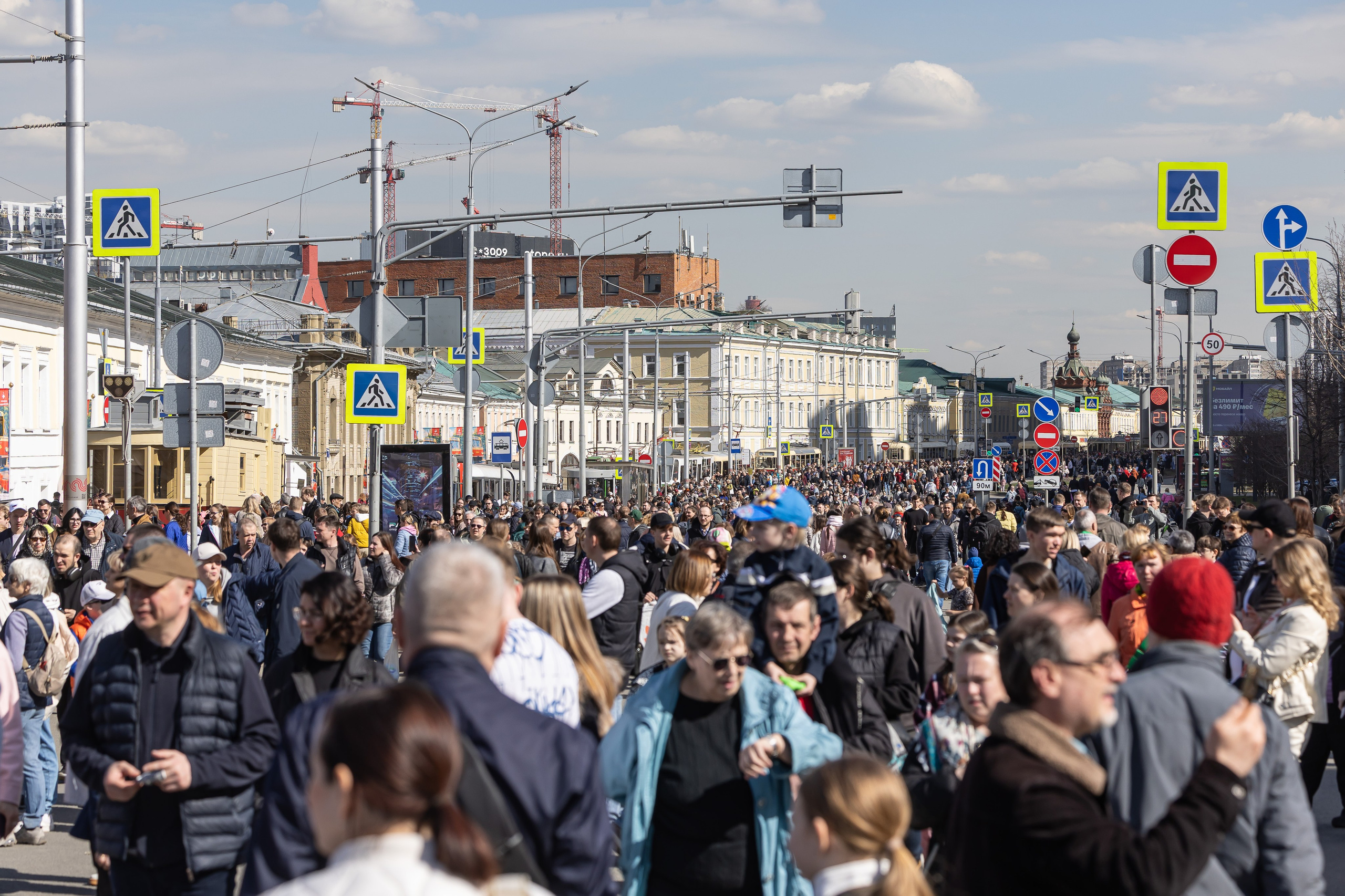 Парад трамваев 4 апреля в Москве. Фотограф Владимир Охрименко