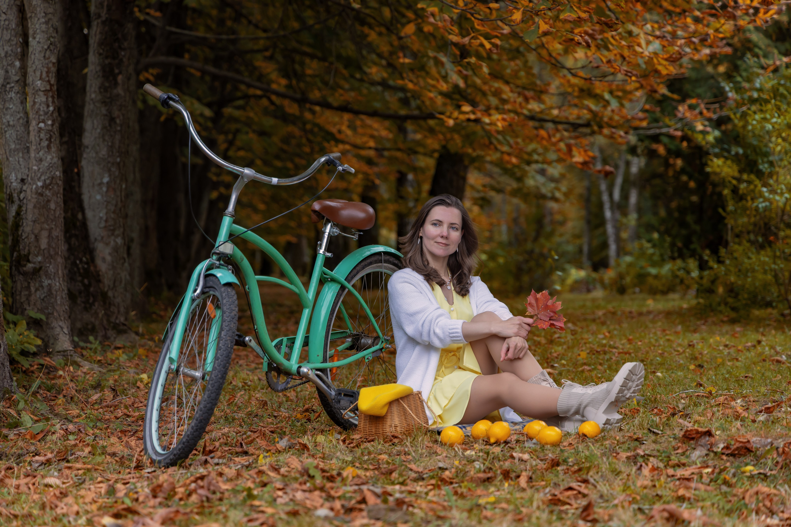 Жёлтая осень и ретро-велосипед. Репортажный, семейный и студийный фотограф в Москве Демин Алексей
