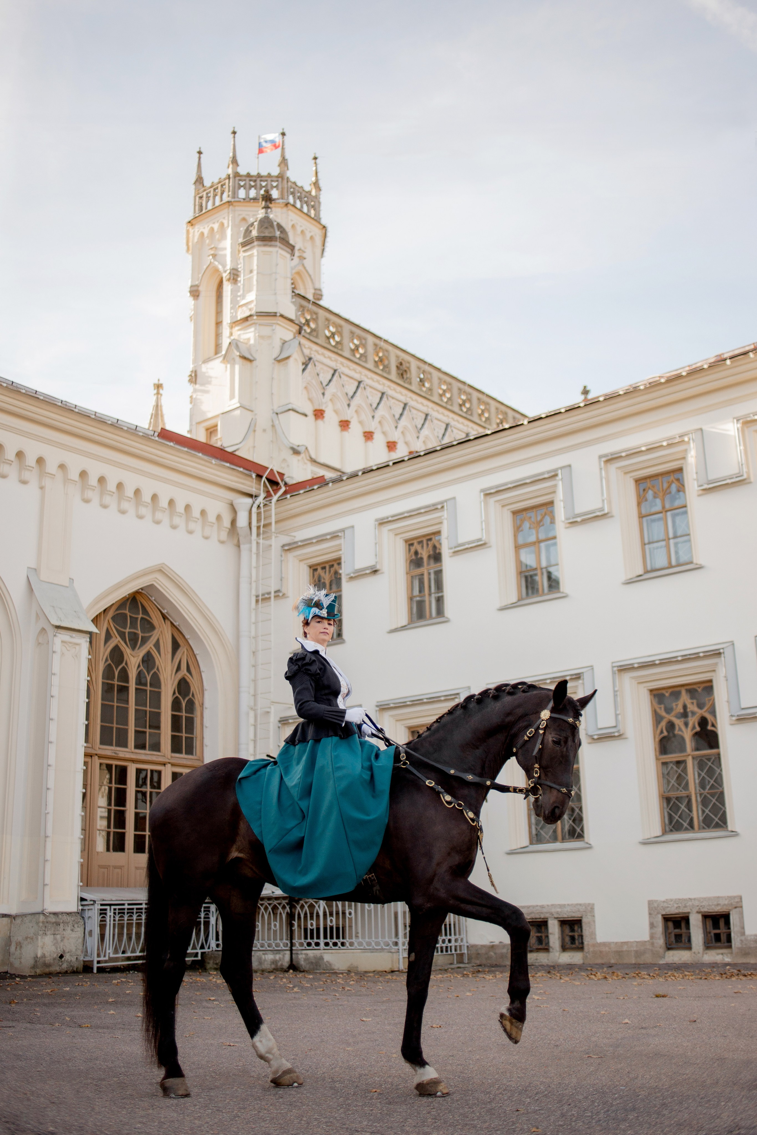 Фотосессия с вороной лошадью