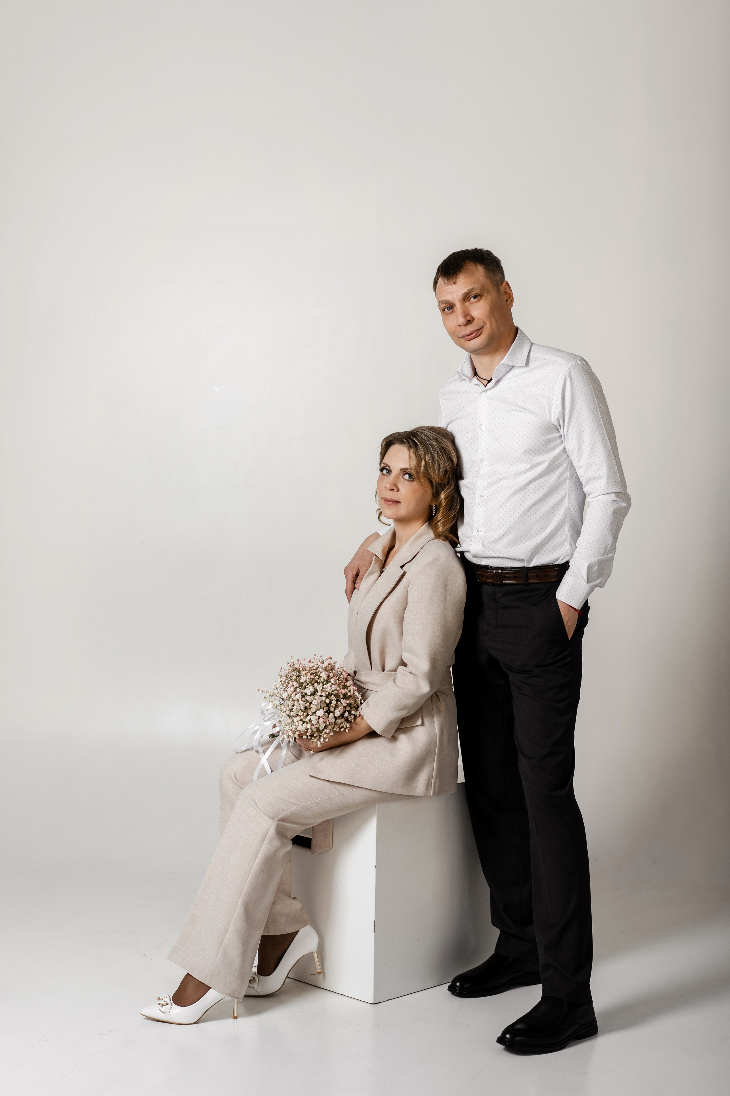 Стильная пара в фотостудии. Семейный и детский фотограф во Владивостоке Мария Гой
