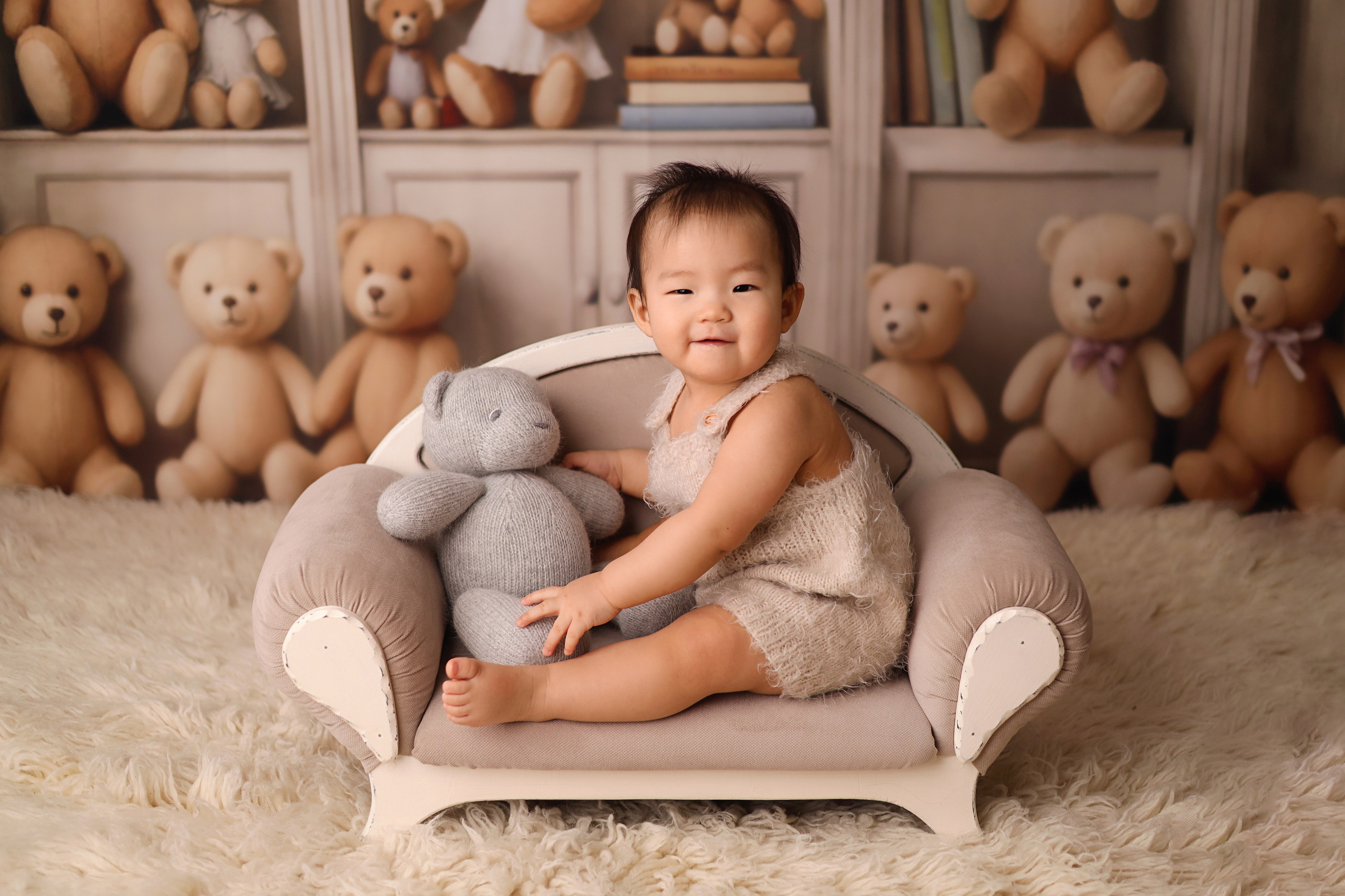 Фотосъемка одного годика Валерии. Фотограф новорожденных Москва. Ньюборн фотограф Москва