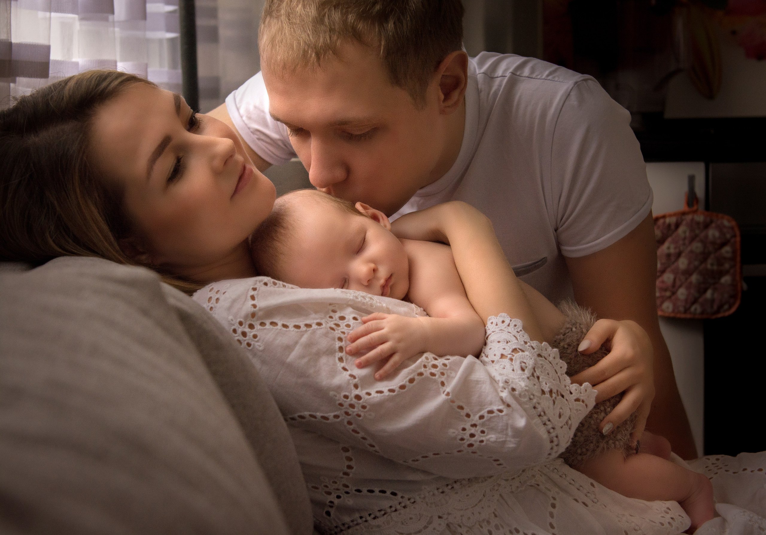 Семейная фотосессия дома. Новорожденный малыш. Фотосессия беременности — Крылова Натали — Москва