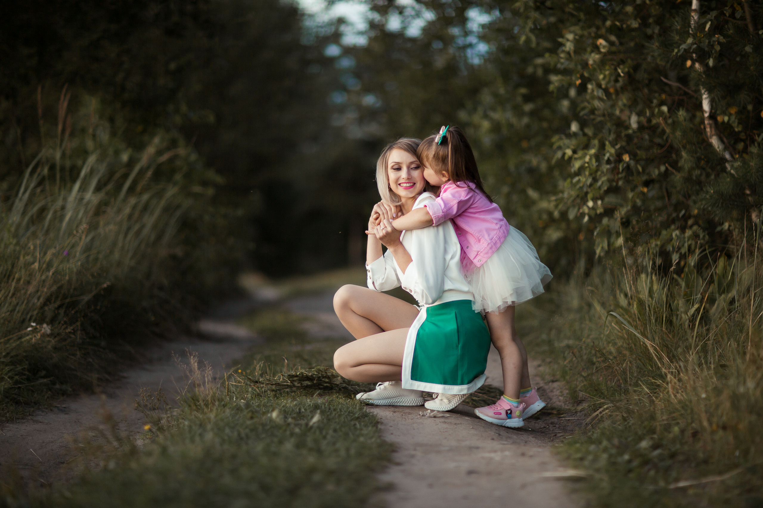Ирина с детьми, фотосессия на закате. Фотограф Десногорск Михаил Давыдов Акварель
