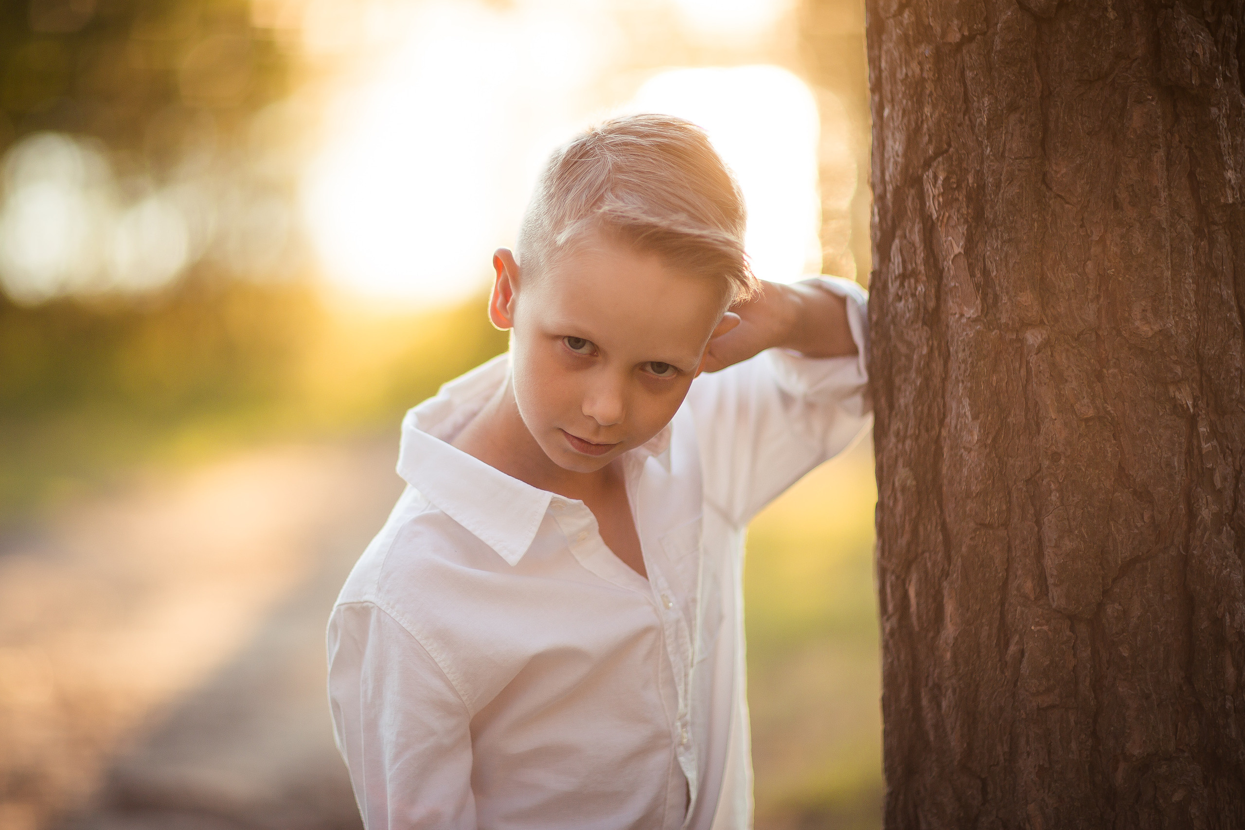 Ирина с детьми, фотосессия на закате. Фотограф Десногорск Михаил Давыдов Акварель