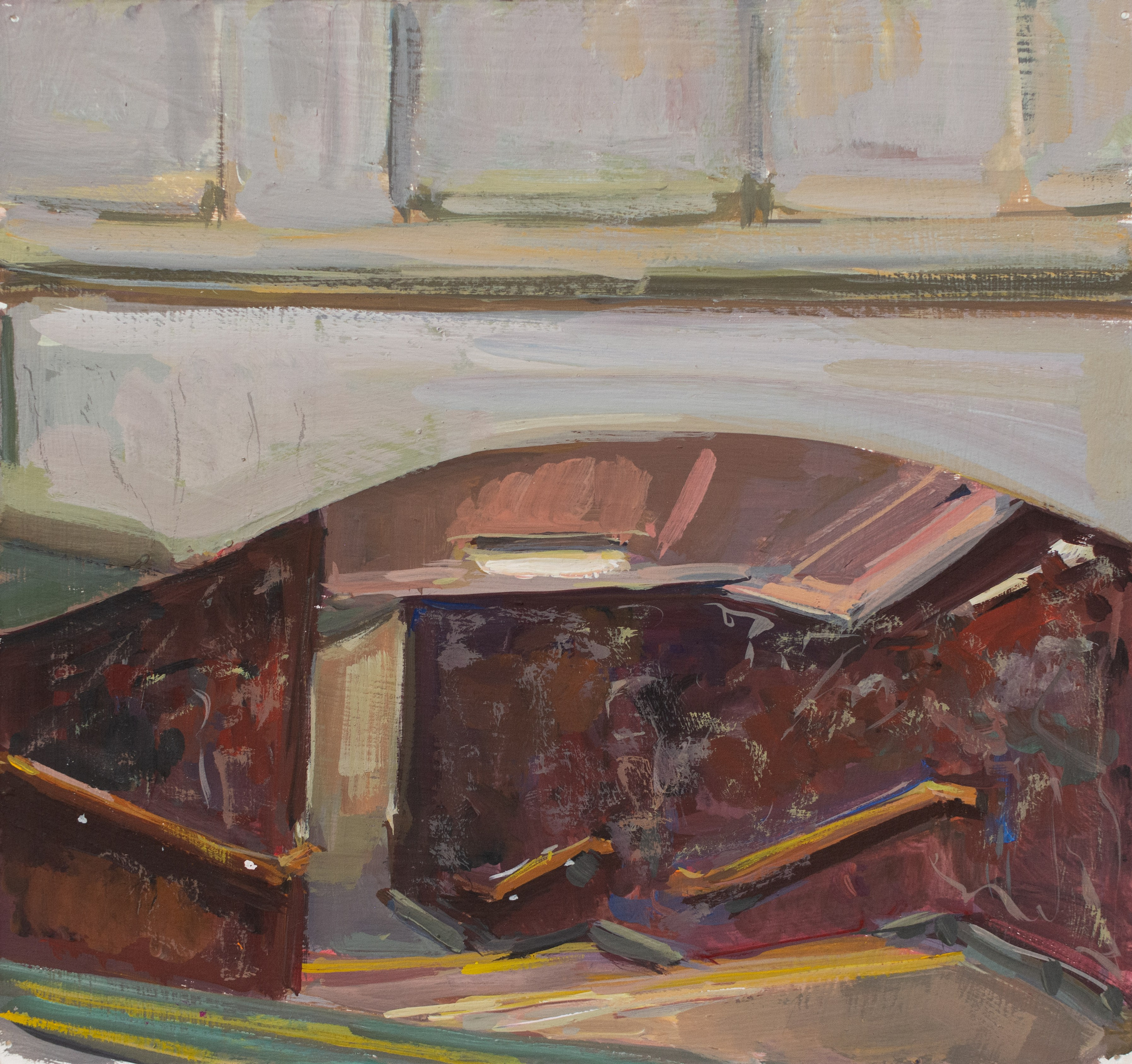 "A study. Switching to red. Culture Park" cardboard, tempera 20x21cm, 2026 not for sale