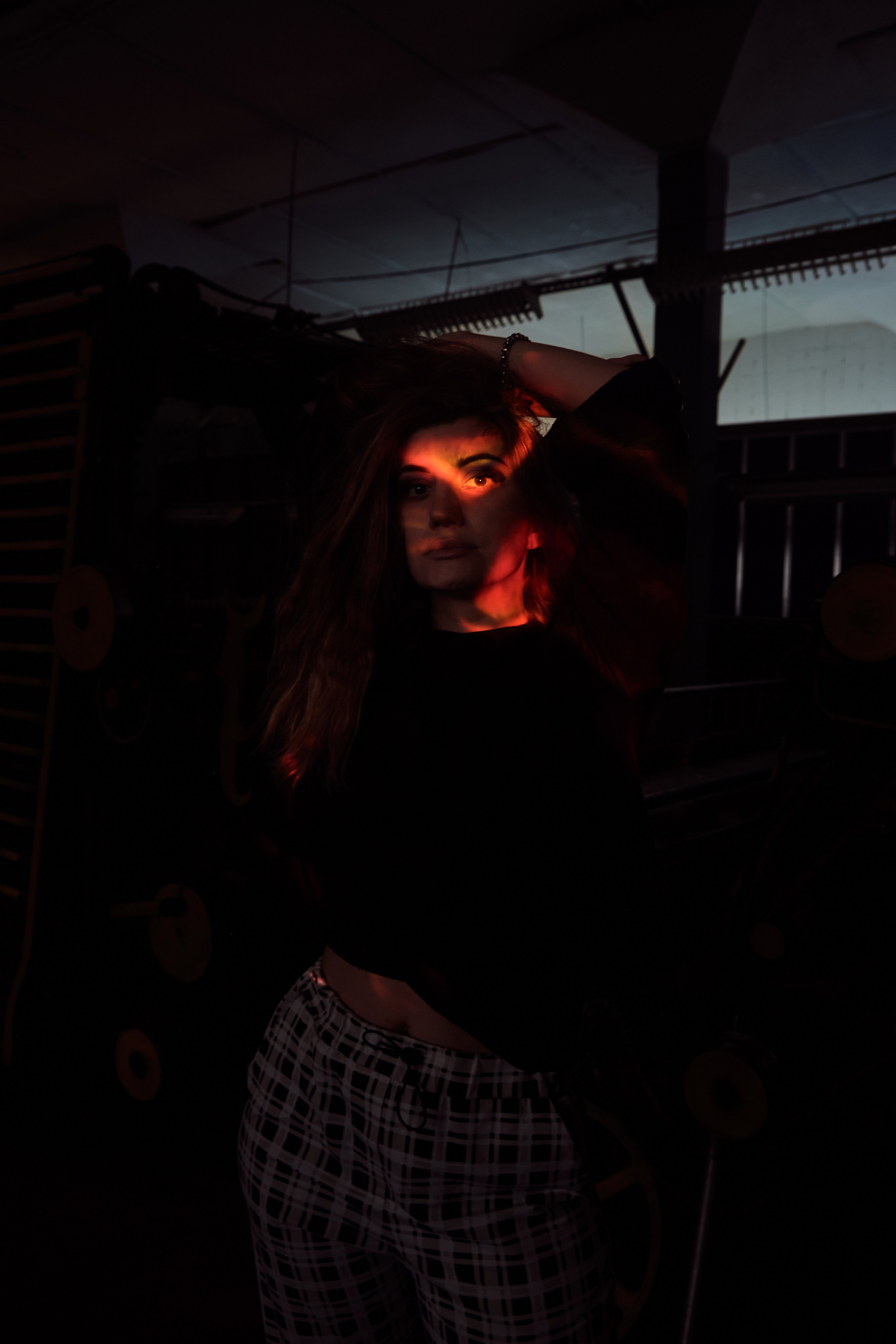 Night portrait. Photographer in Moscow