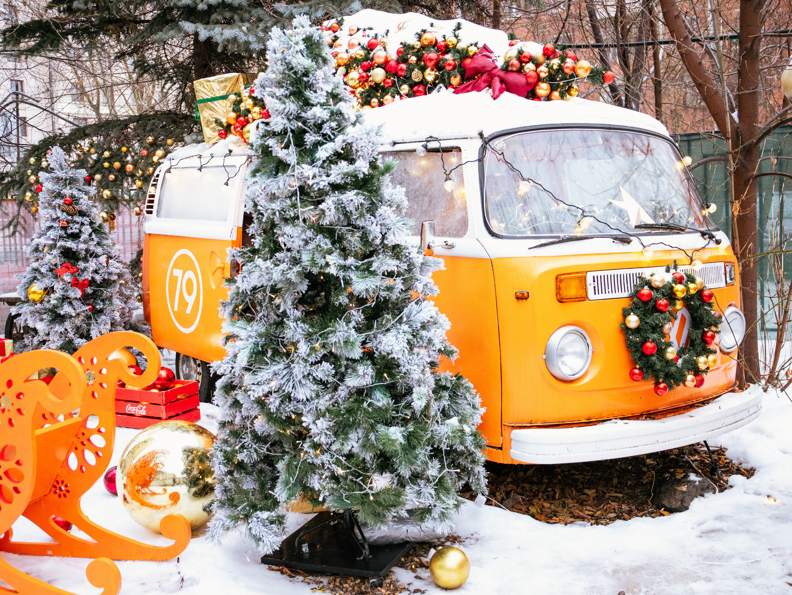 Новогодняя съемка с локацией «автобус». Свадебный и семейный фотограф в Москве Мила Широких