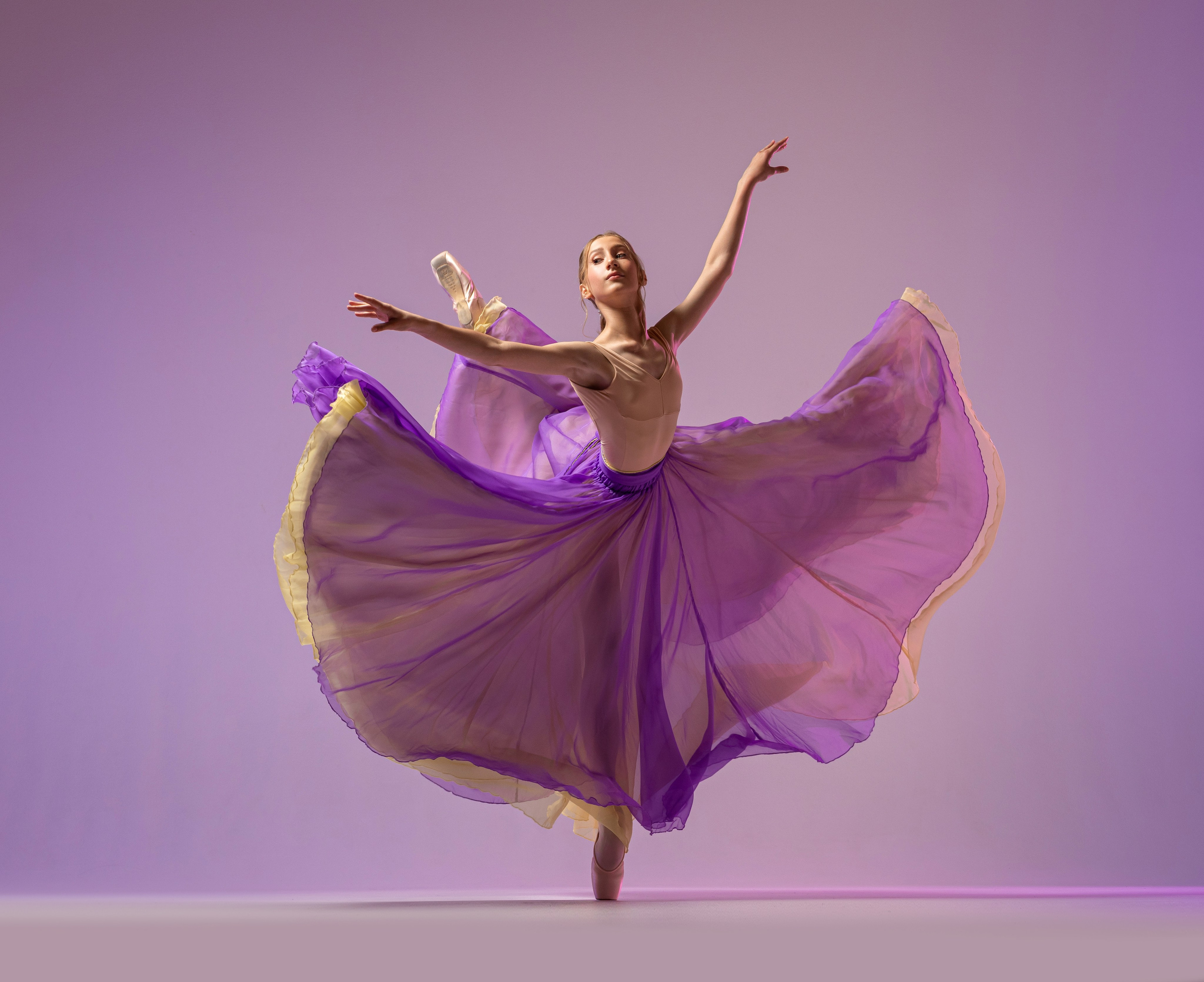 Жёлто-сиреневая воздушная двухсторонняя юбка напрокат бесплатно. Балетный фотограф Алина Ханько — Душа Балета