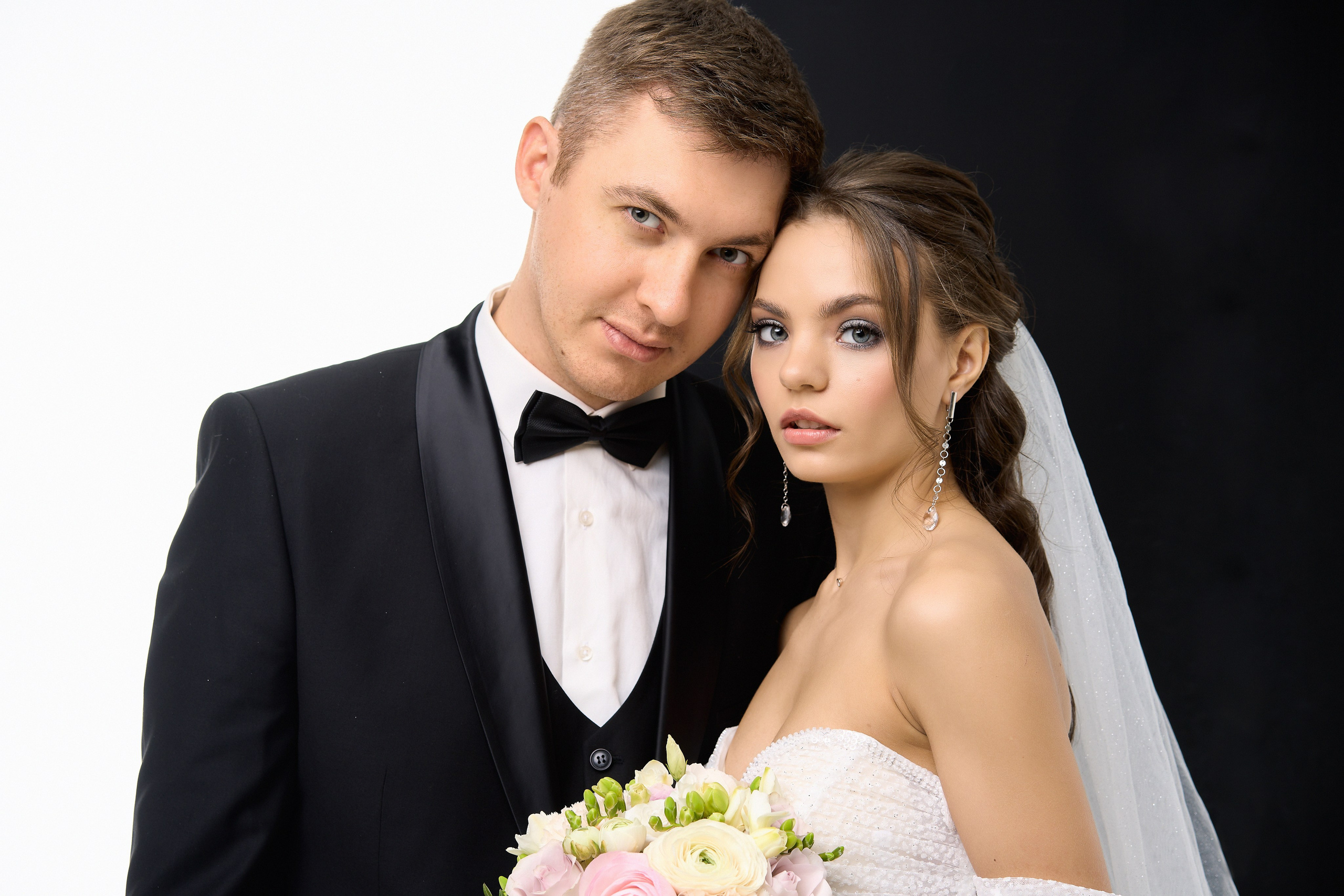 Свадебная съёмка в фотостудии