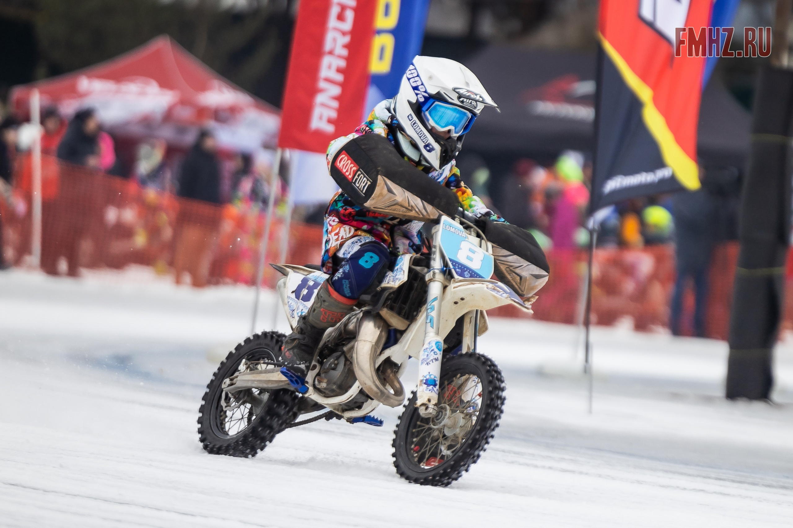 Первый этап Кубка МФР по мотокроссу на льду Большого Крылатского пруда в Москве. 8 февраля 2025 г. Фотограф Владимир Охрименко