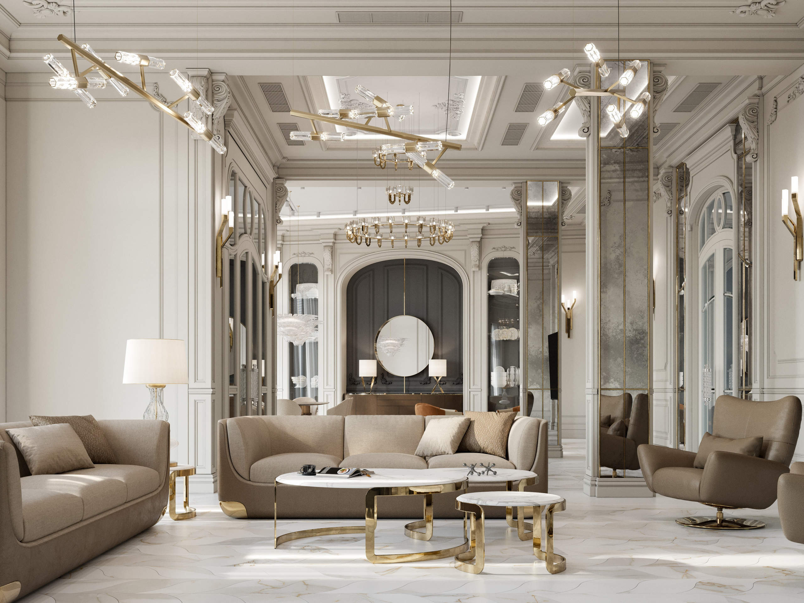 Классика и Современность: 3D Визуализации Особняка с Высокими Потолками. Визуализатор интерьера в Москве | Брагин Кирилл