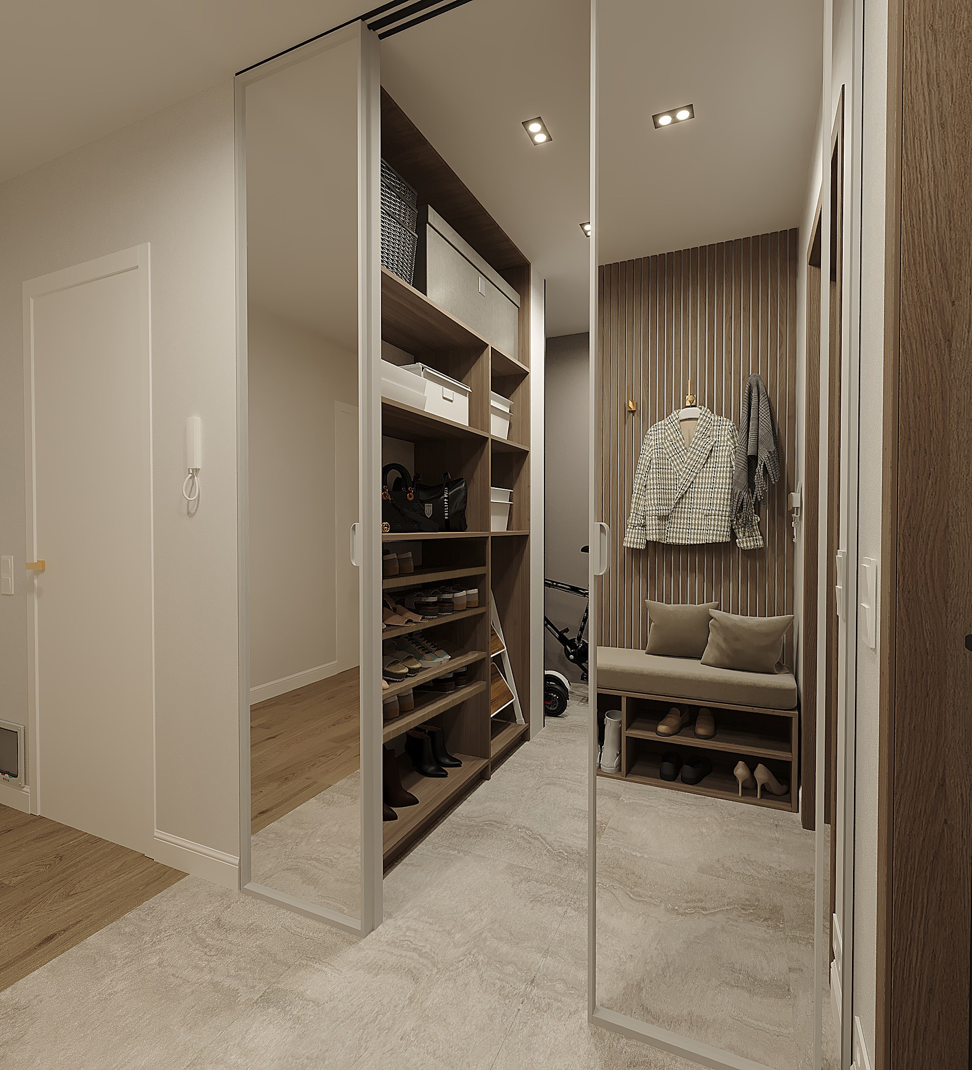 Современная квартира с элементами джапанди. Lina architector | Дизайн интерьера