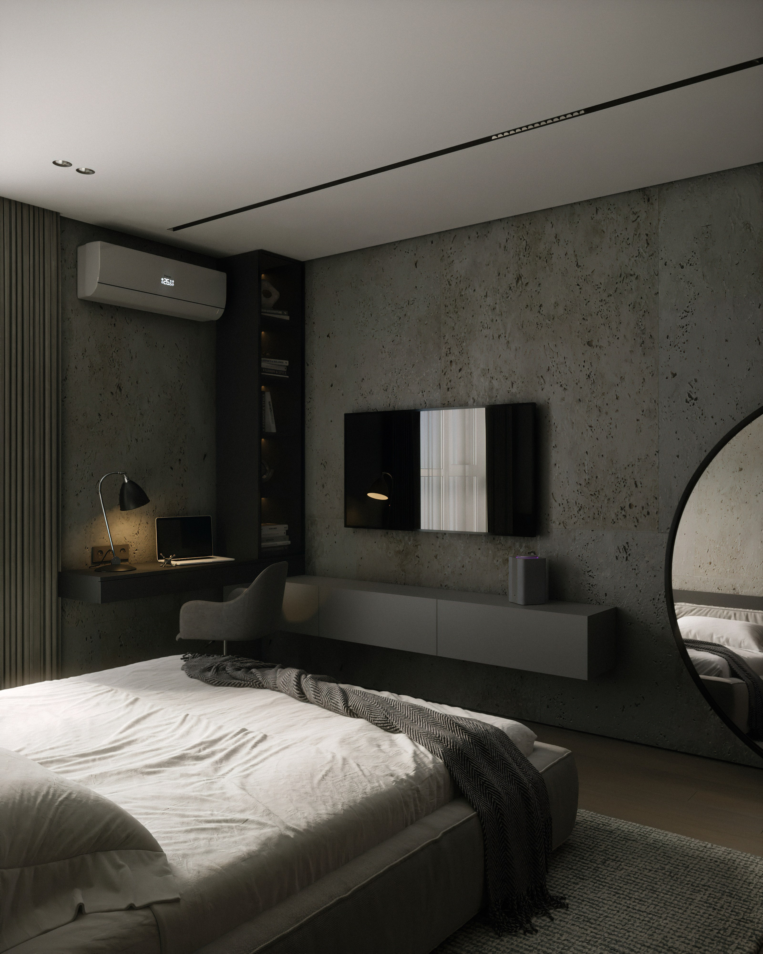 Кухня-гостиная и спальня 47 кв. м. Юлия Григорьева — 3D визуализатор