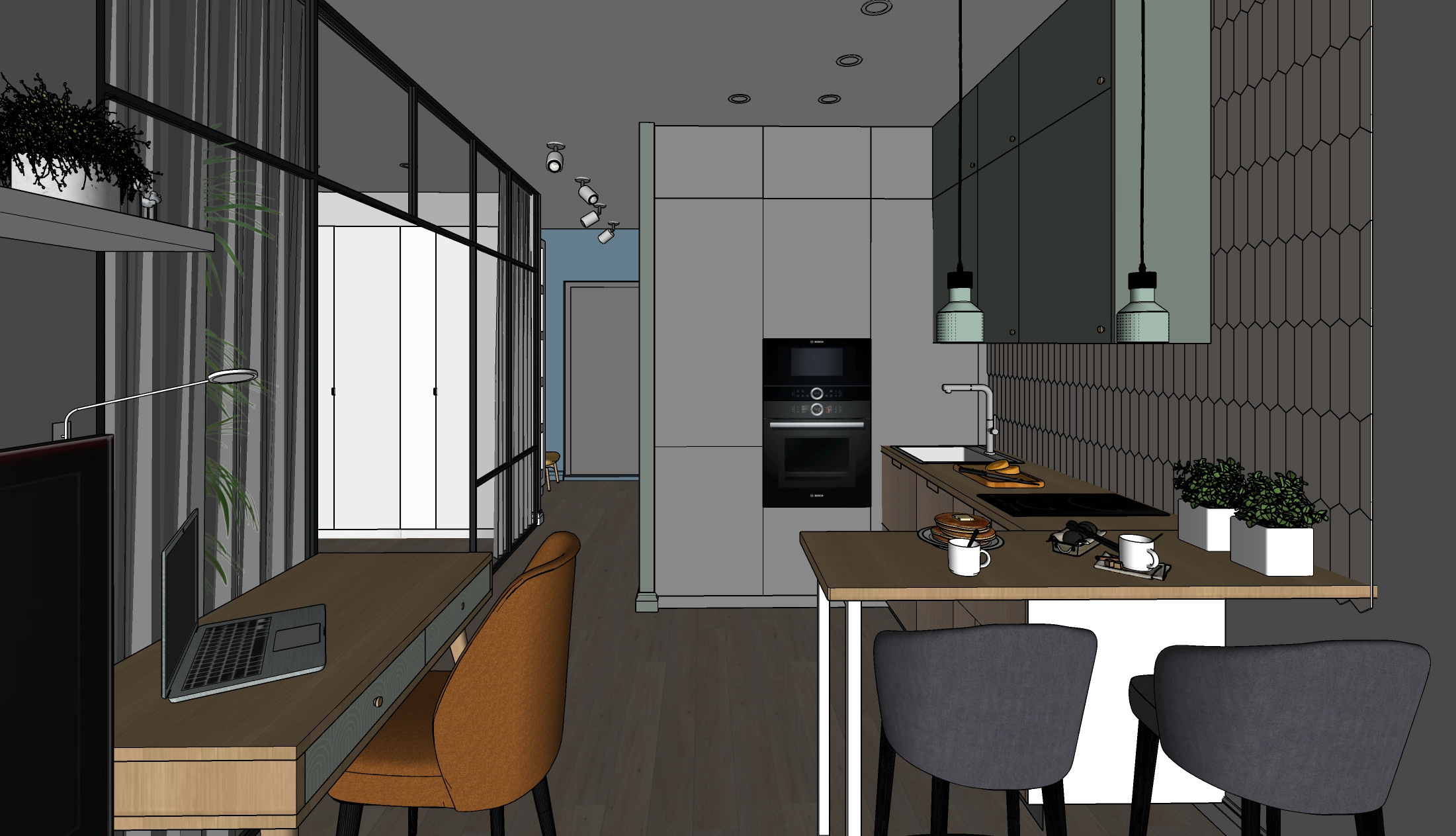 «На набережной» 37кв.м, фото. Дизайнер интерьеров Olala interior design