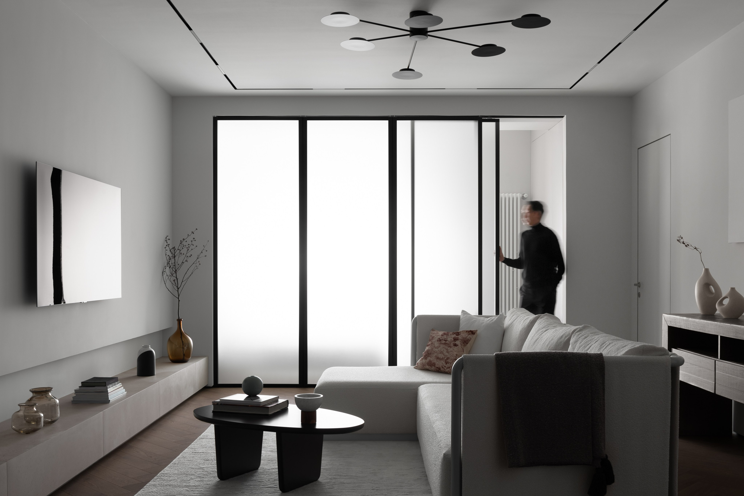 Светлая гостиная с рассеянным освещением, Роман Якунин, интерьерный фотограф.