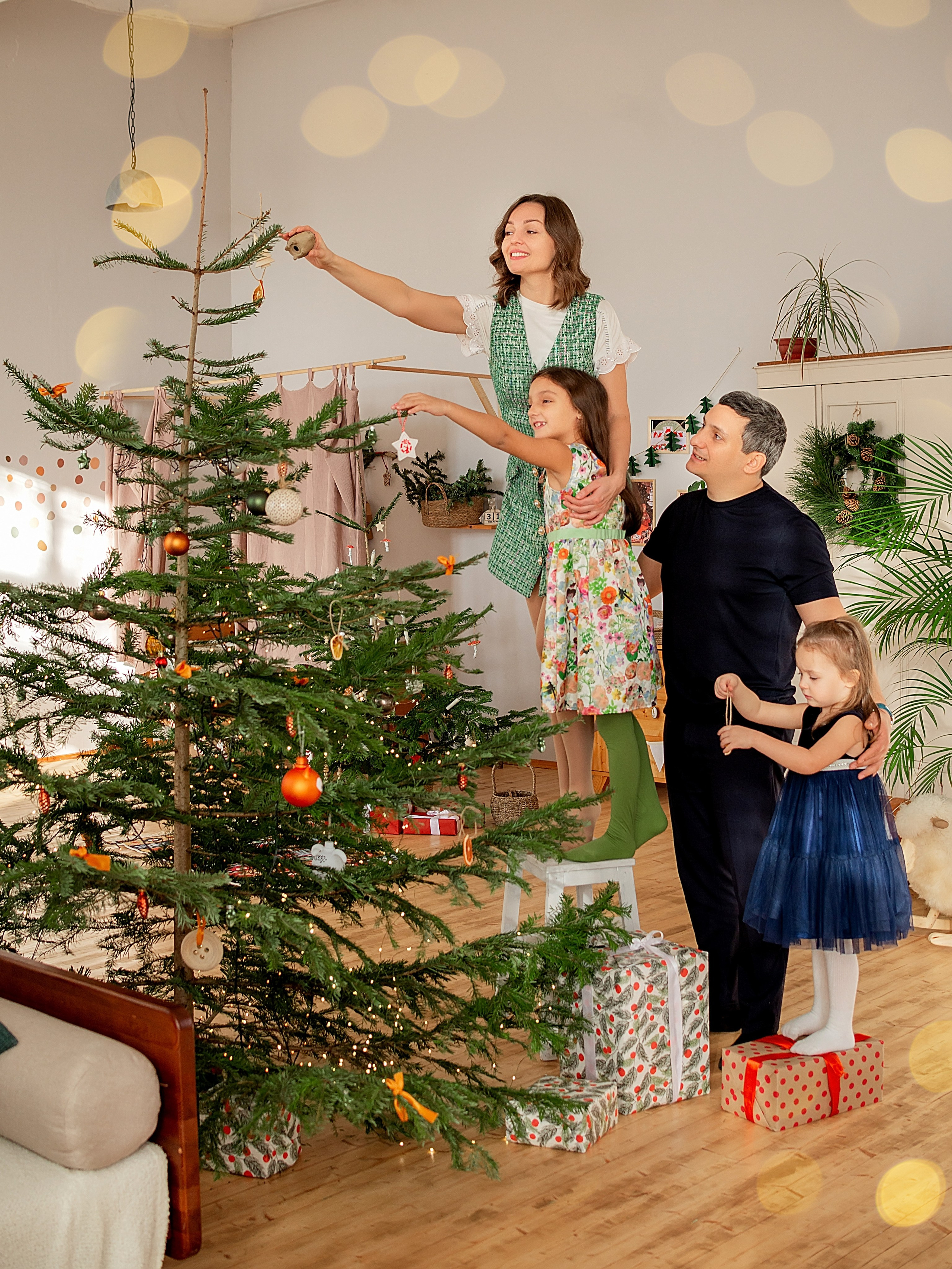 Новогодняя семейная фотосессия в Краснодаре 2023-2024. Фотограф новорожденных Краснодар Малышенко Надежда