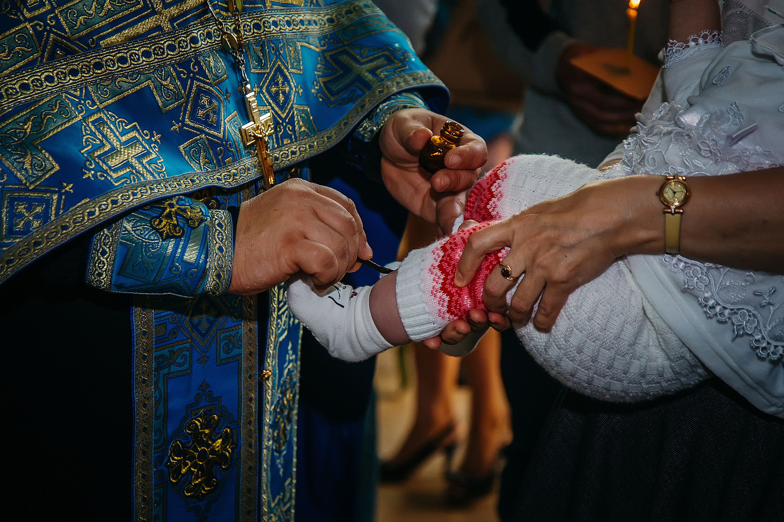 Крещение Ксении. Храм Иконы Божией Матери и всех скорбящих радость. Семейный фотограф Анастасия Шайхутдинова