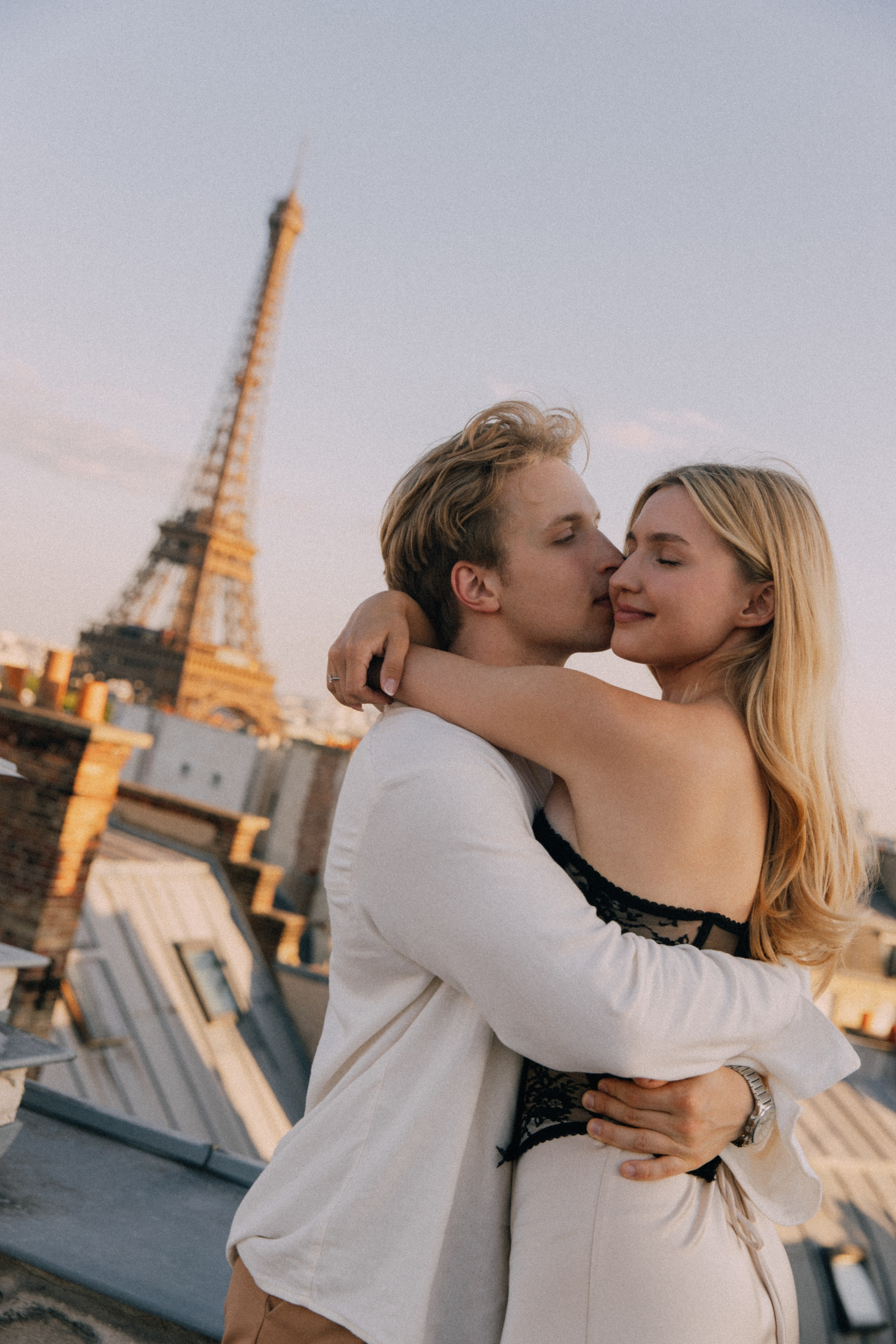 On the rooftops of Paris. Photographer in Paris