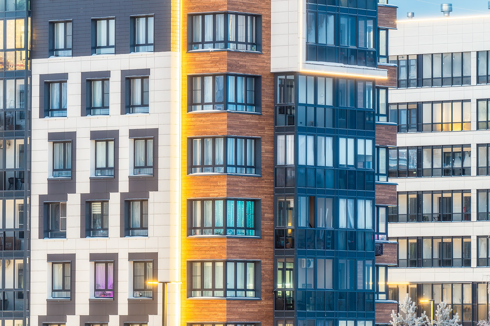 Фотосъемка фасада жилого комплекса Аквилон Reka, г. Архангельск для строительной компании фотограф Александр Ермолин Архангельск