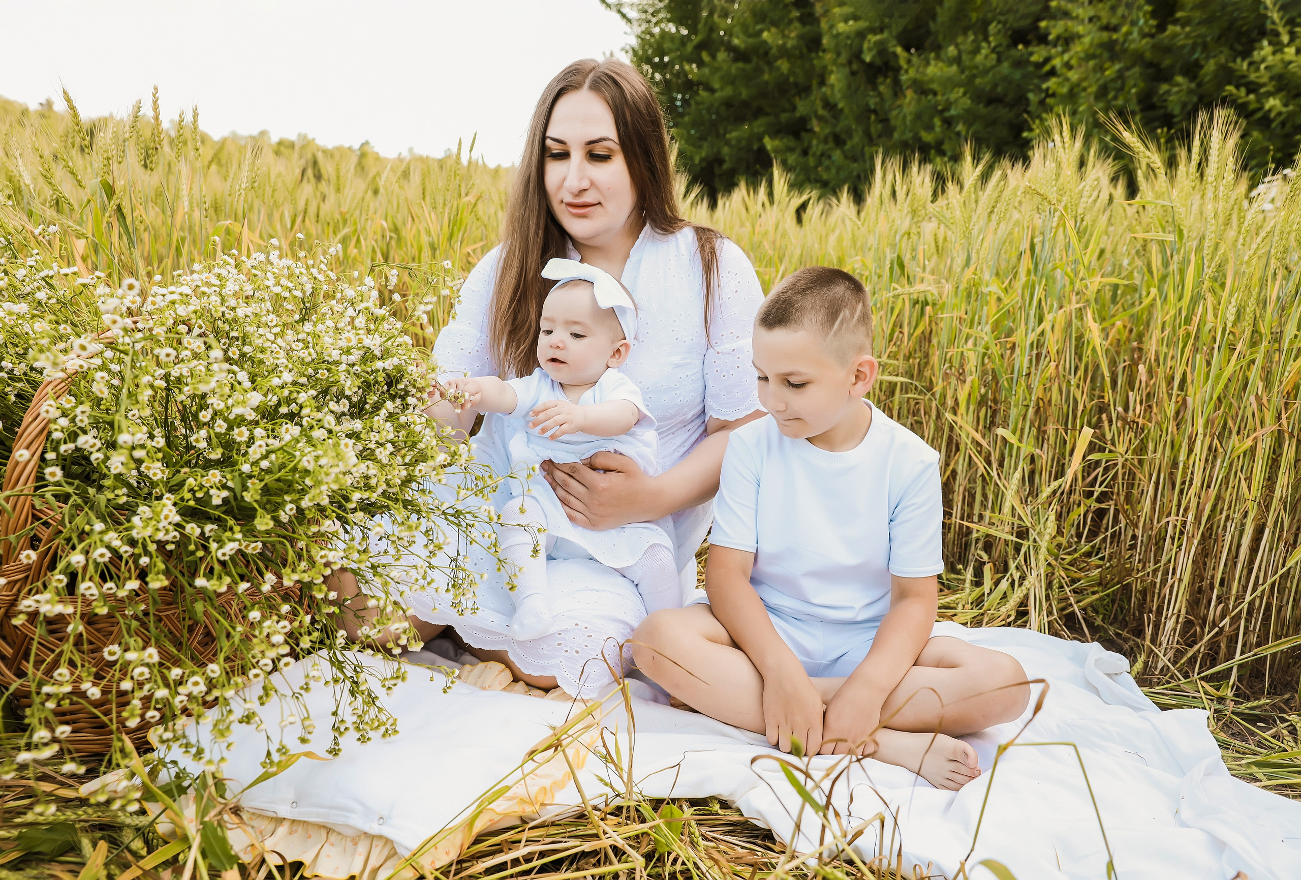 Семейная в колосках. Школьный и детский фотограф Старожилово
