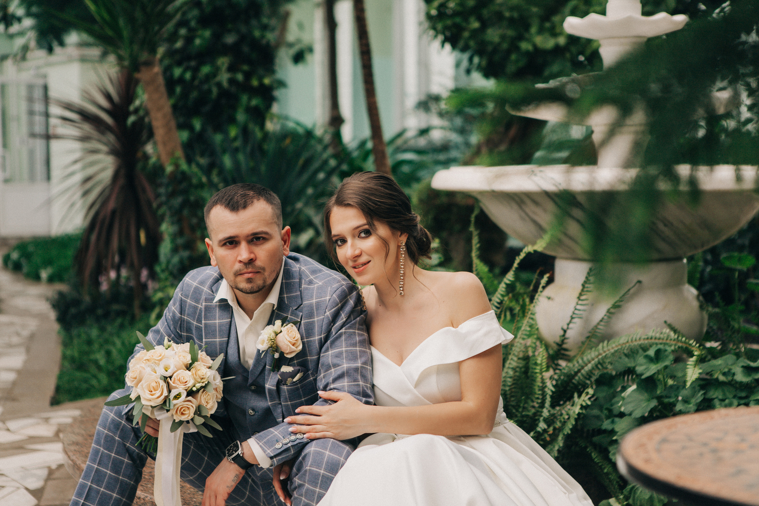 Мария, Михаил в зимнем саду. Свадебный фотограф Юлия Сарапульцева, Ижевск