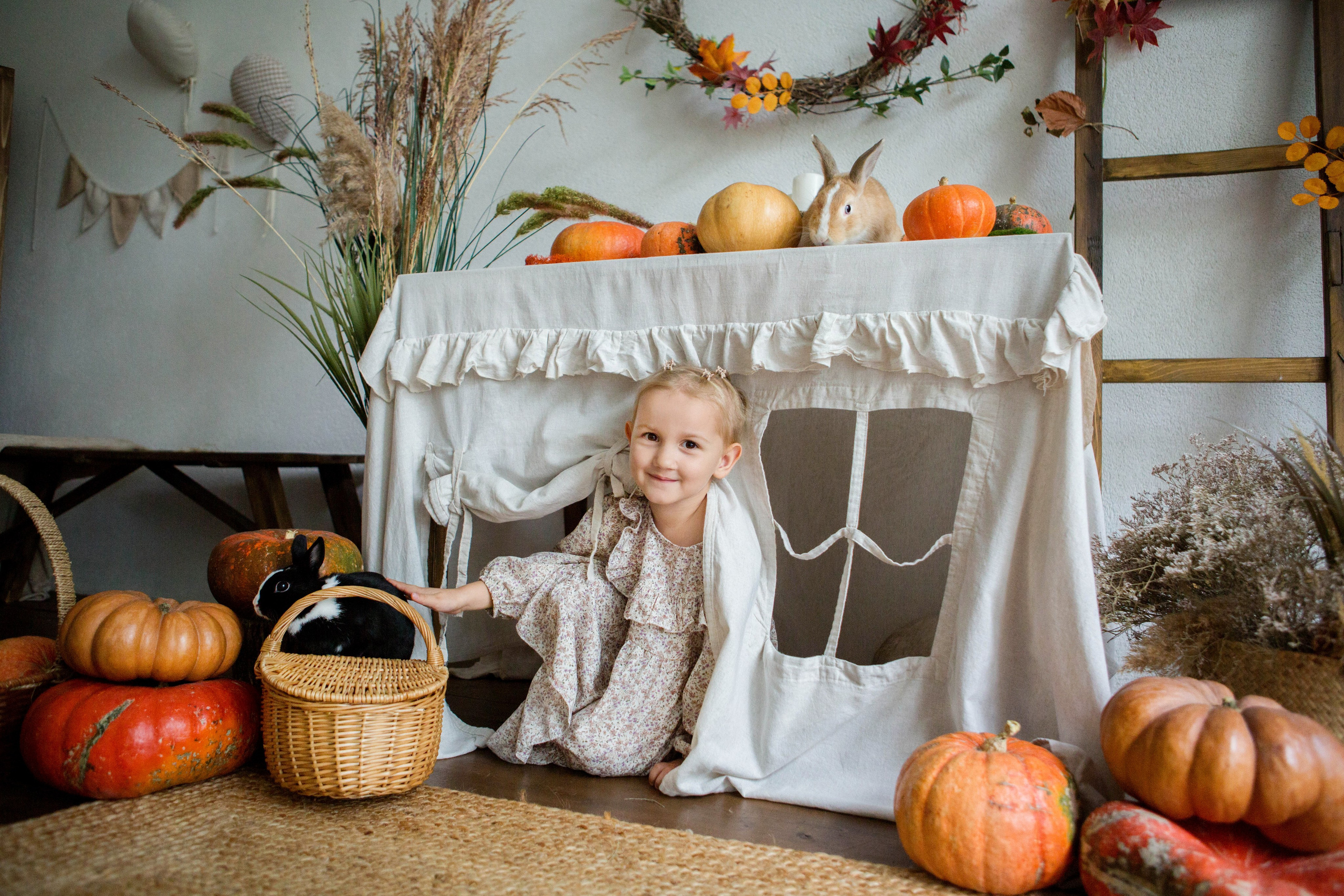 «Осень. Тыквы. Кролики». Фотостудия «Menstone». Свадебный семейный и детский фотограф в Краснодаре Карина Федоровская