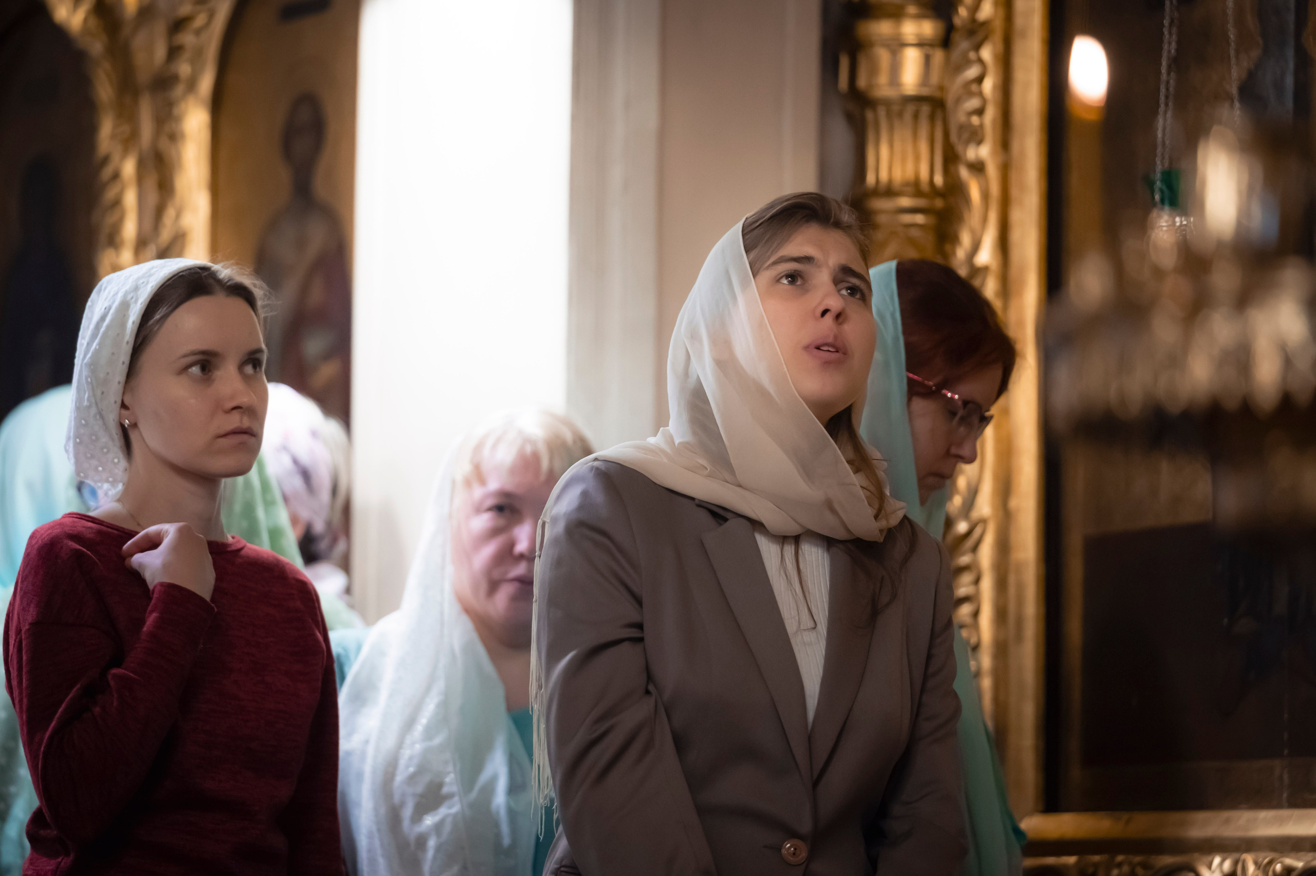 Богородский Храм. Всенощное бдение. Освящение верб. Антон и Татьяна Денисенко — В храме