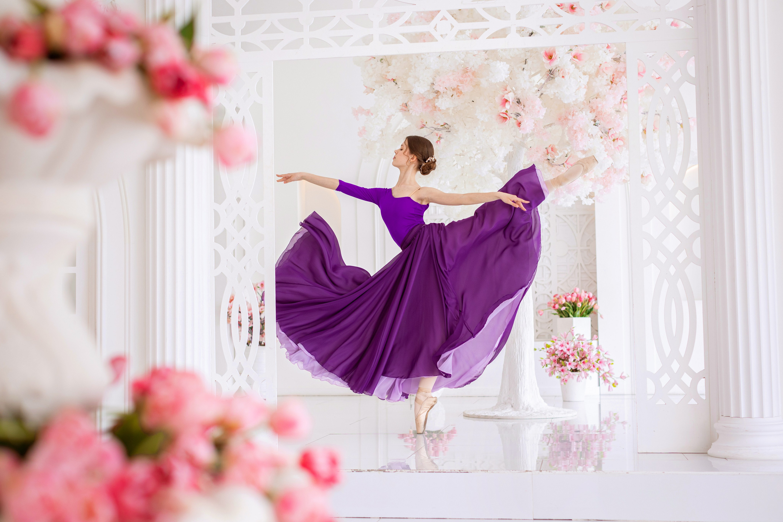 Фиолетовая воздушная длинная юбка напрокат. Балетный фотограф Алина Ханько — Душа Балета