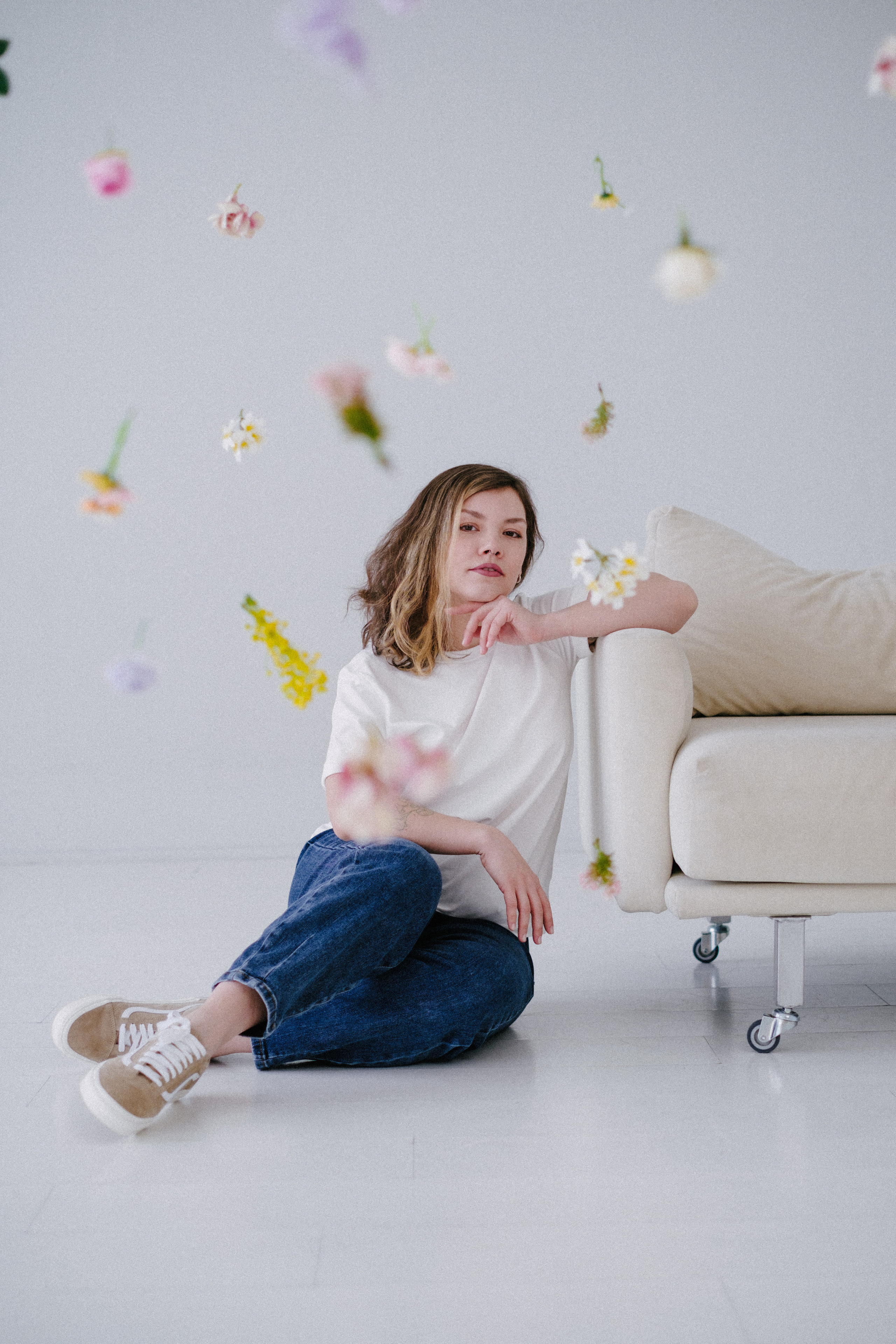 Фотосессия с цветами в студии Новосибирска. Ксения Ильиных — Фотограф в Новосибирске