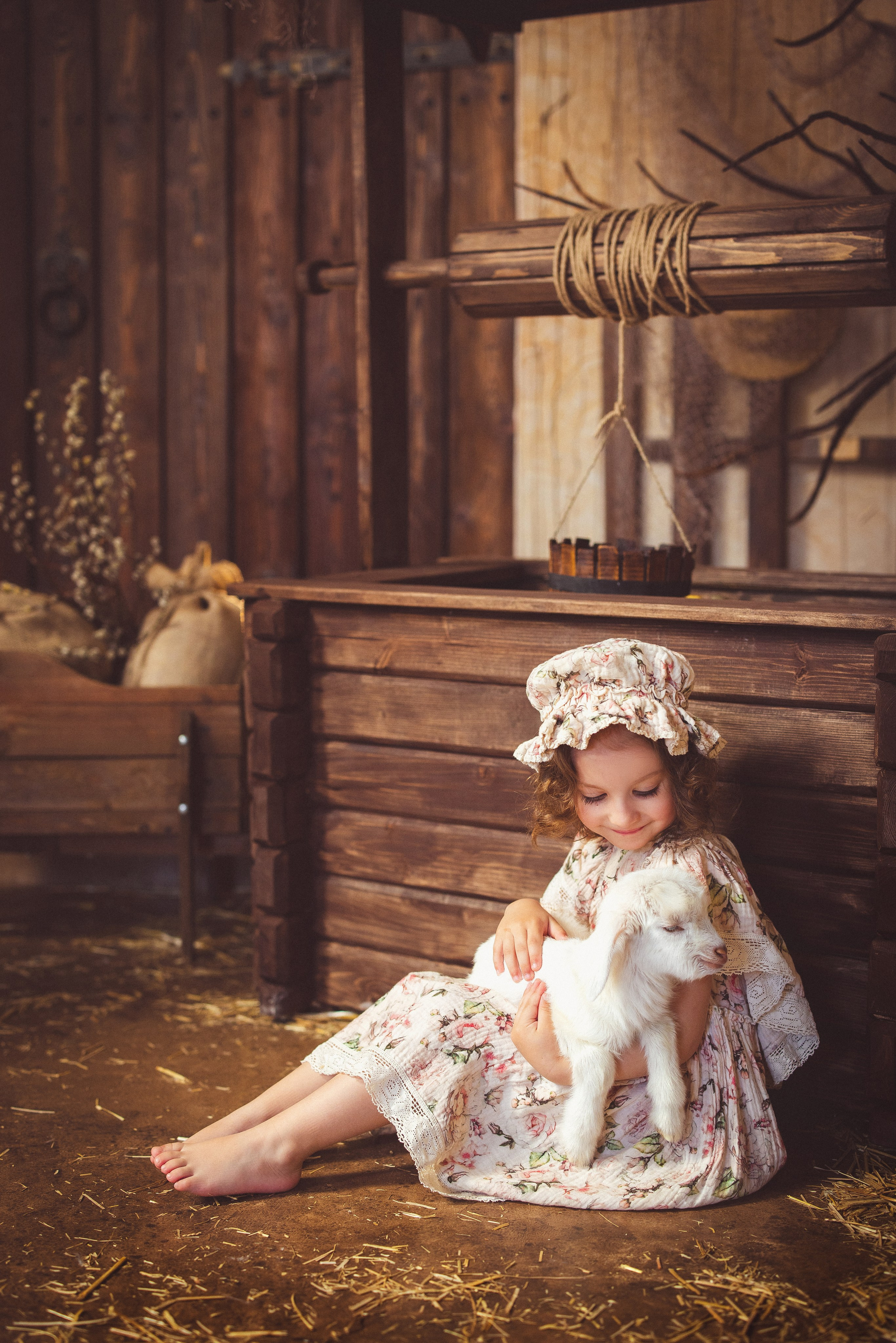 Пасхальный фотопроект с козочкой и утятами, в фотостудии «Эль» 2024 г. Семейный и детский фотограф в Краснодаре Анна Трашкова