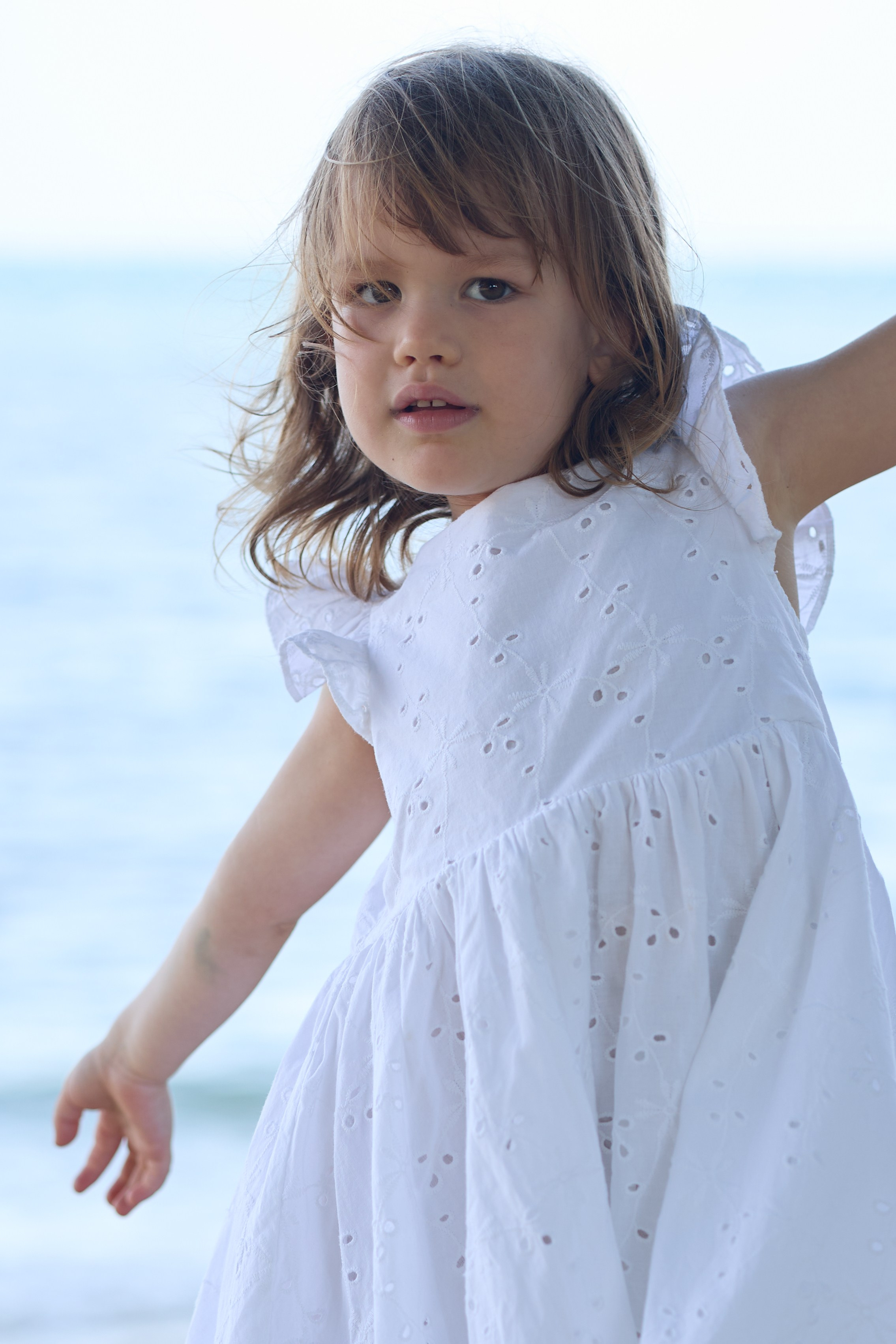 Съёмка мамы с дочкой на море