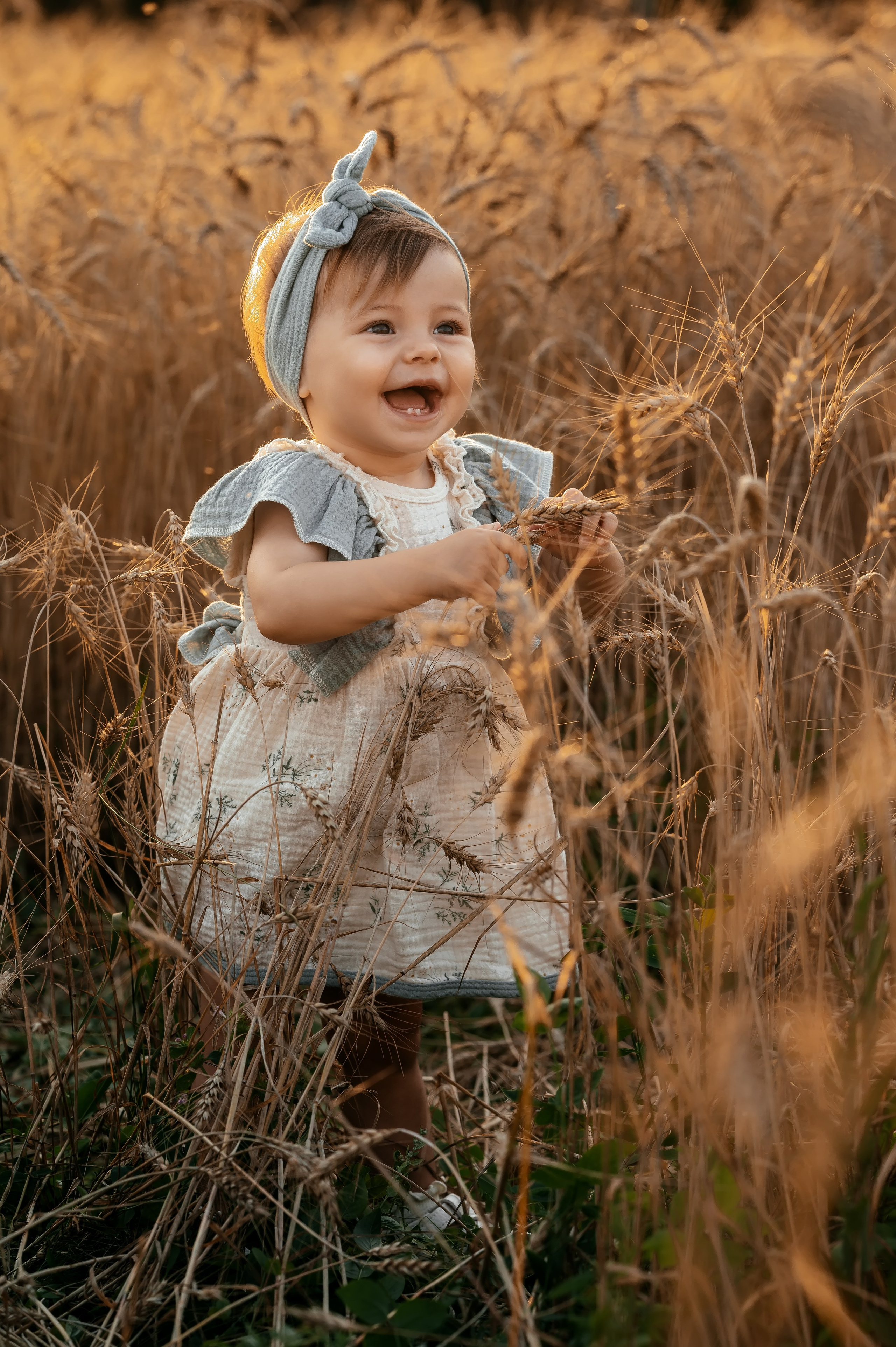 Оля, пшеничное поле в Протасово. Свадебный и семейный фотограф Виктория Носачёва. Щелково, Москва и МО