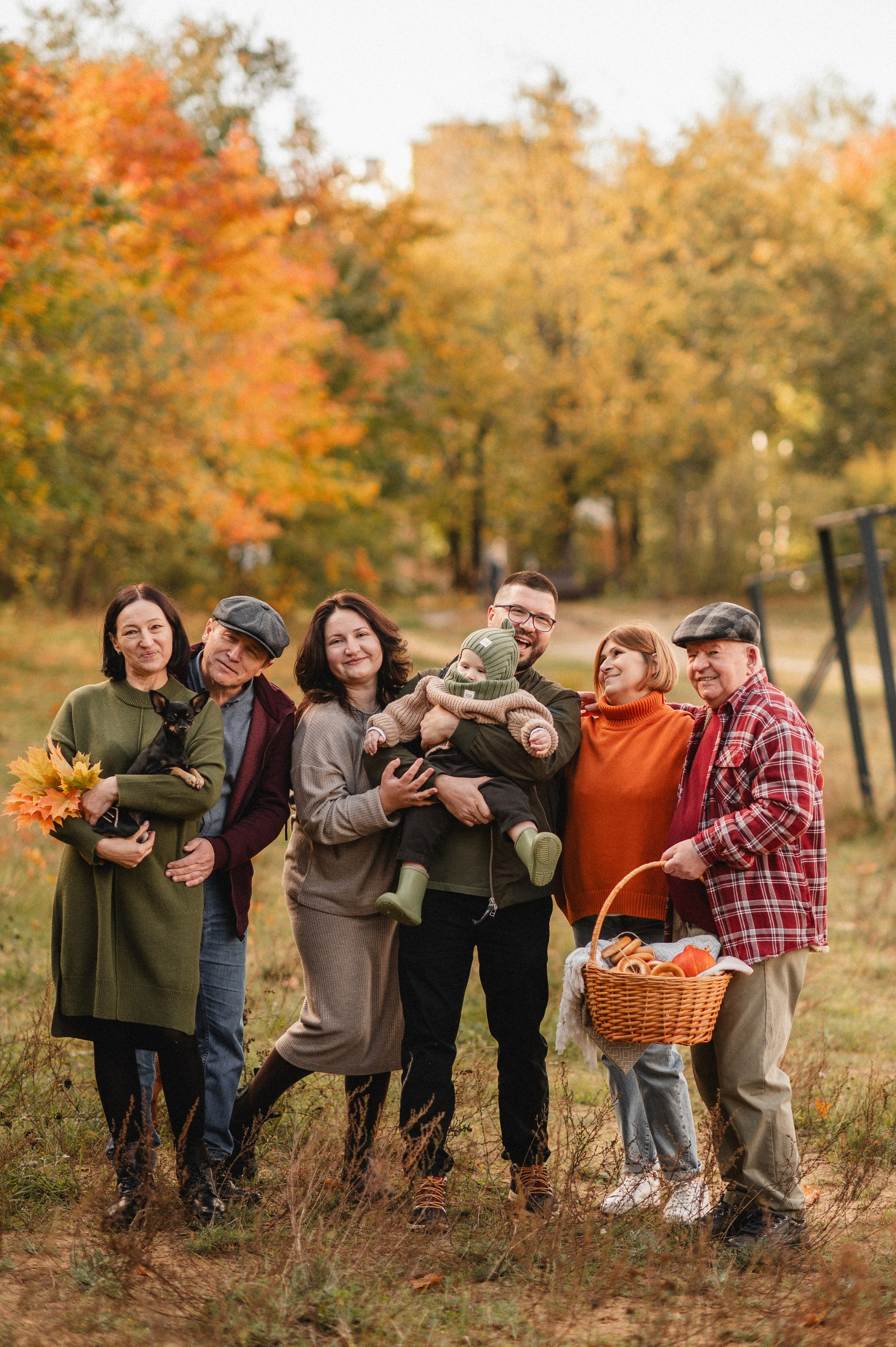 Осенняя фотосессия большой семьи в парке. Семейная фотосессия Бутово Москва фотограф Алина Морщагина