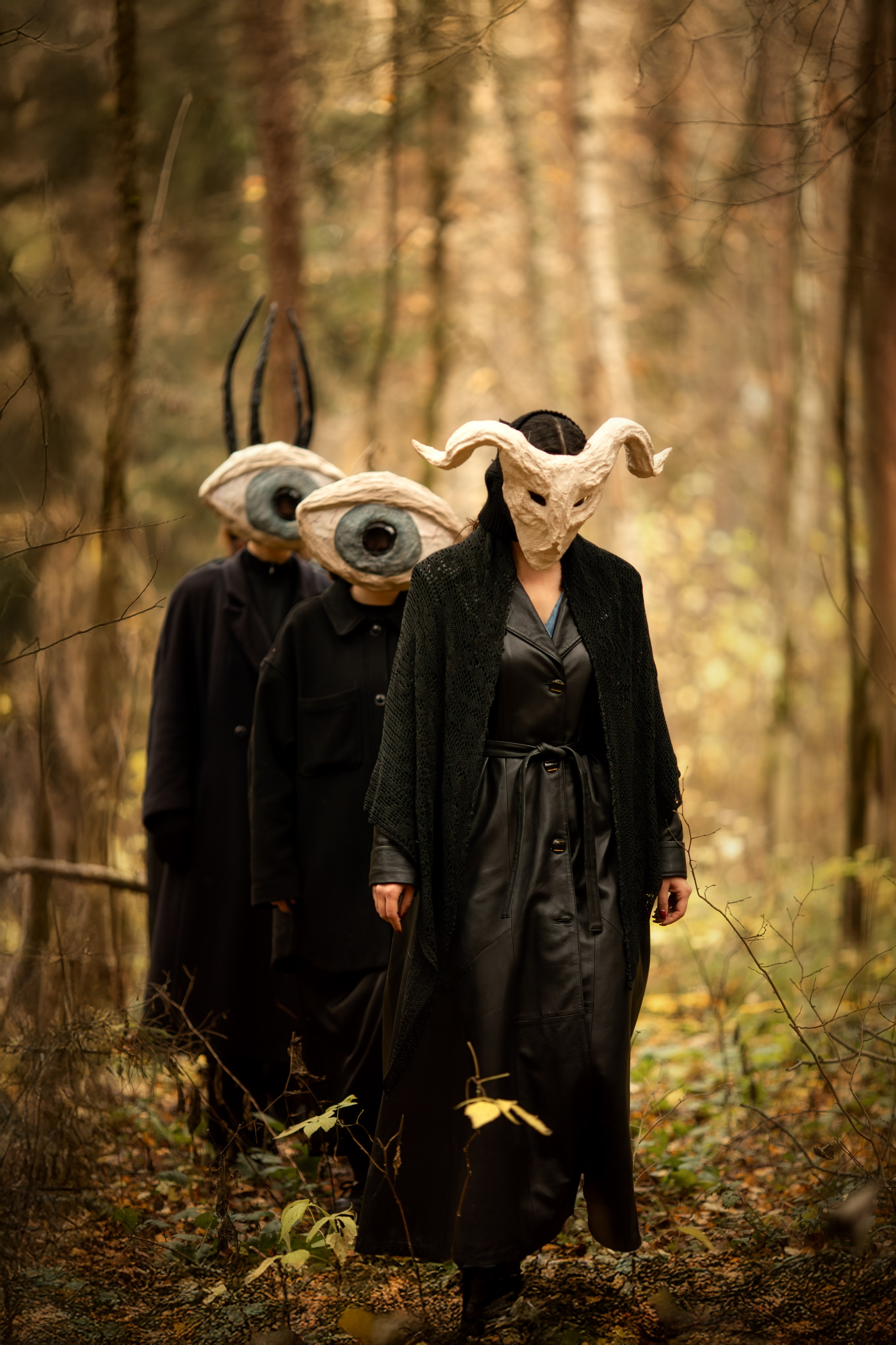 Фотопроект «Духи леса» — маски из папье-маше, свет и тишина природы. Фотограф Анна Грошикова — авторская съёмка на рассвете и закате в Москве, Мытищах, Солнечногорске и Московской области