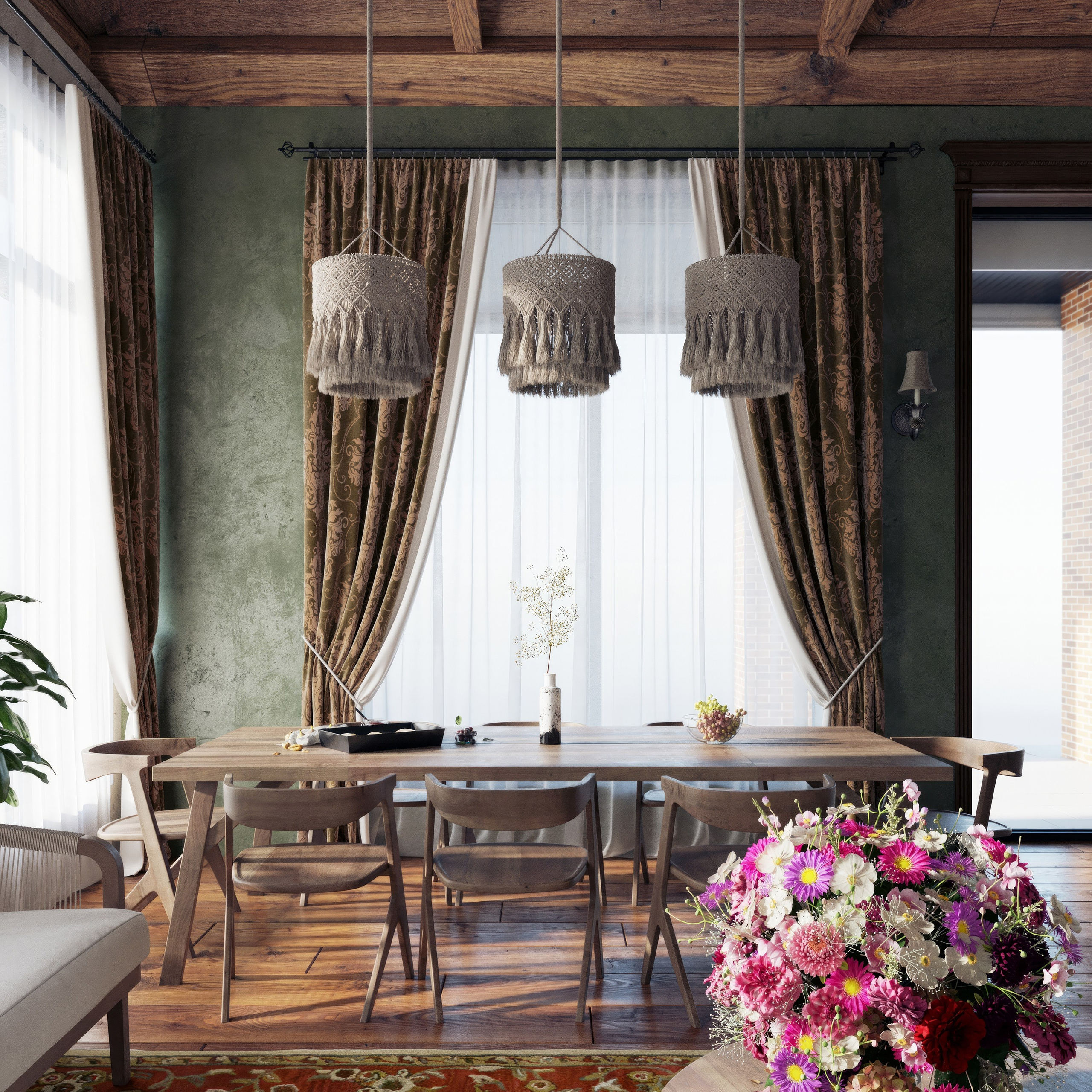 Дизайн и визуализация гостиной с художественной панелью — проект BAXX PRO. 3Д Визуализация Интерьера и Архитектуры