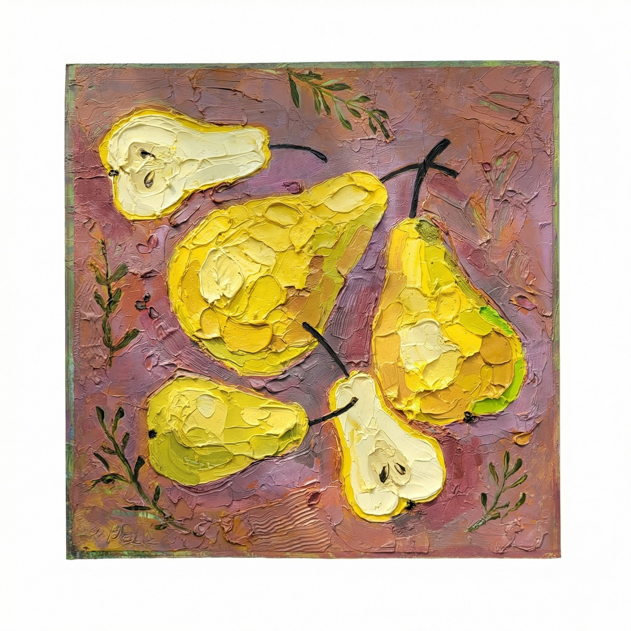 Картина маслом Грушевая семейка. Галерея авторских картин художницы Бельмесовой Евгении