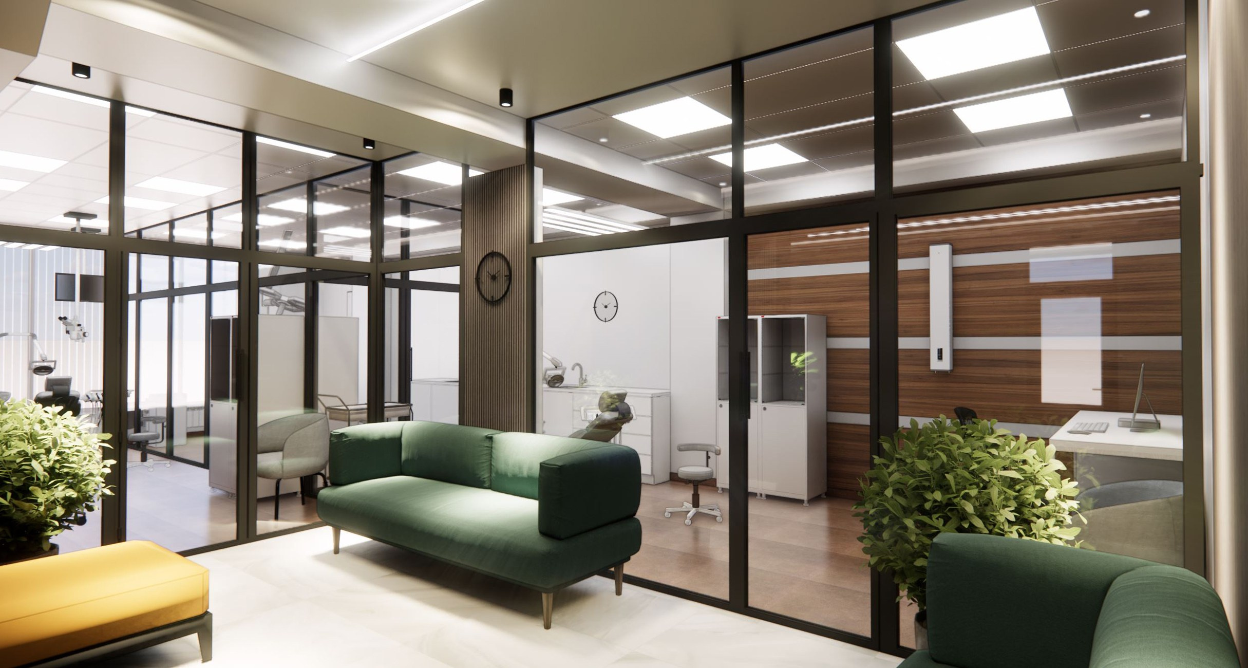 Дизайн проект стоматологии «DENTAL CARE». Архитектурно-дизайнерское бюро ROOMS