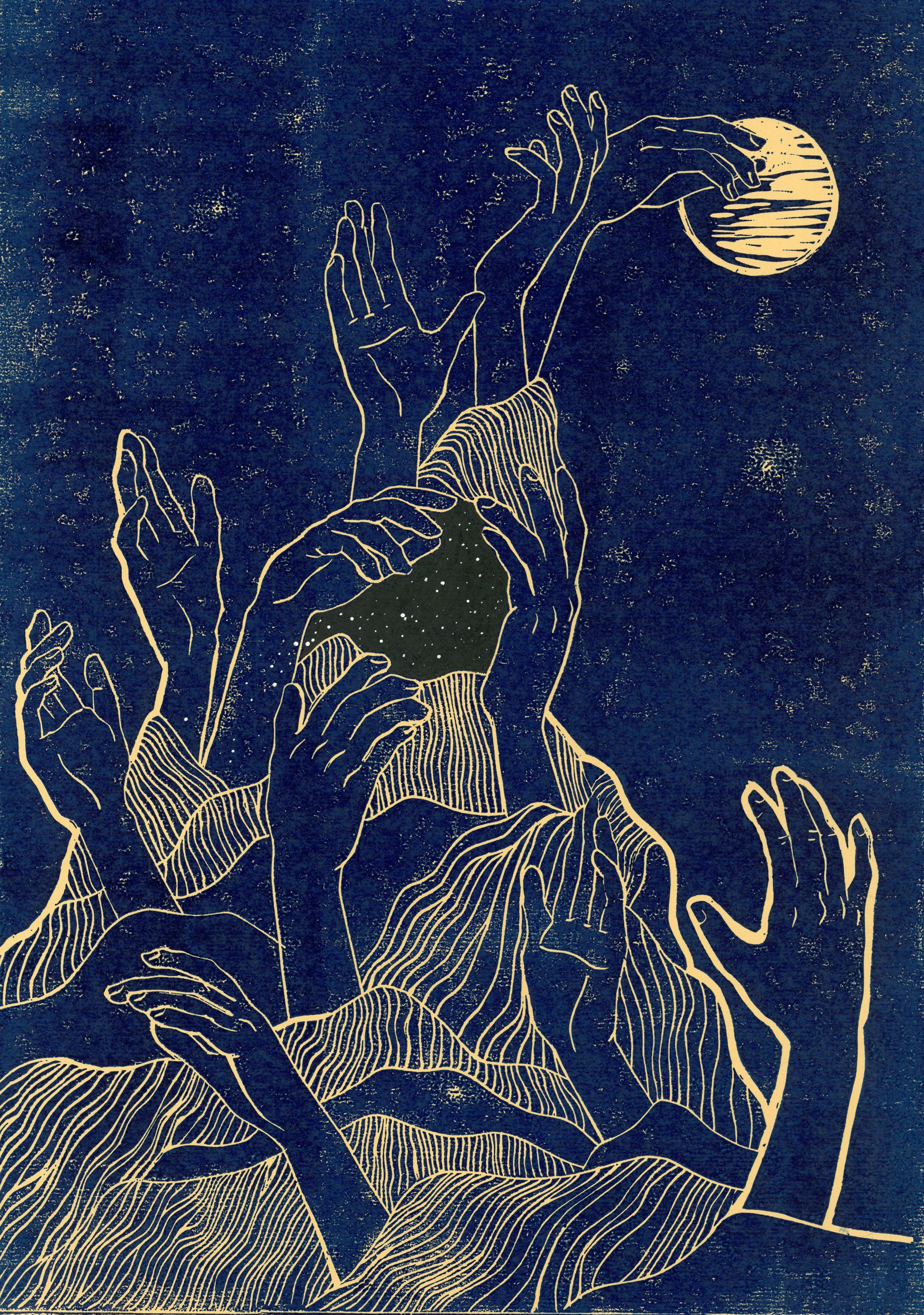 "Танец" 41 х 28, линогравюра 2025 год