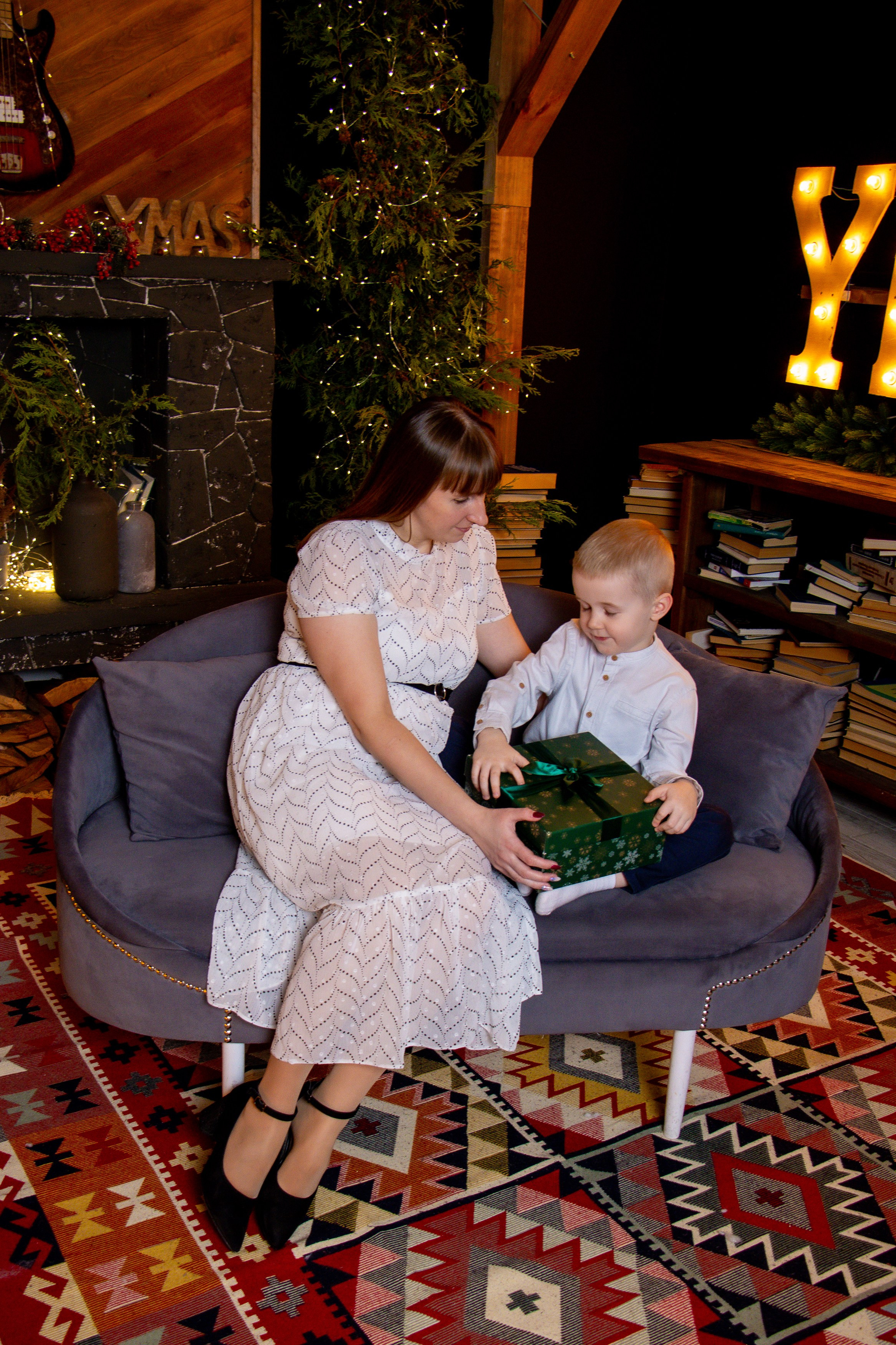 Новогодняя съёмка мама+сын. Фотограф Татьяна Матрос