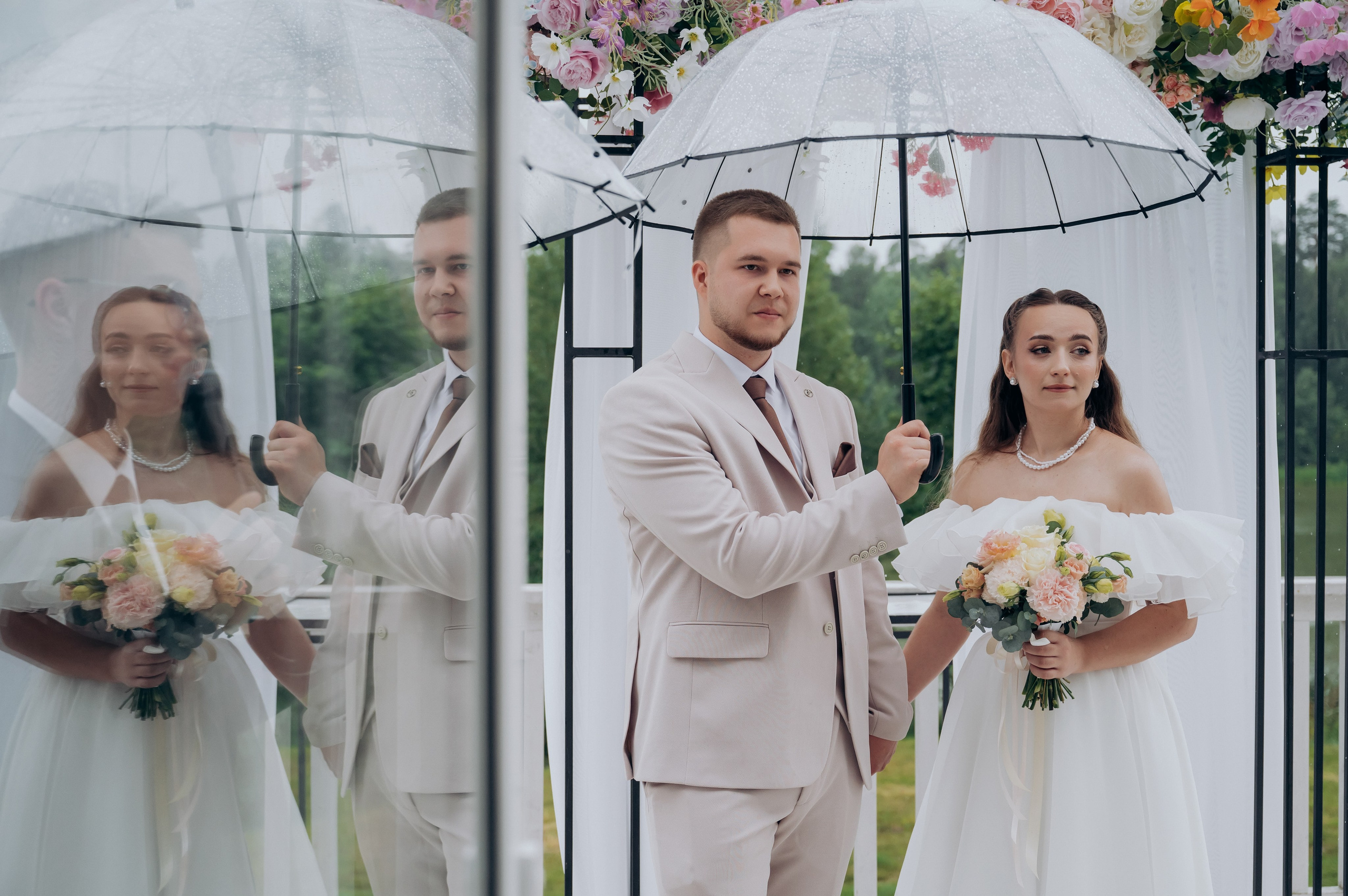 Дождь, Гребнево, любовь. Свадебный и семейный фотограф Виктория Носачёва. Щелково, Москва и МО