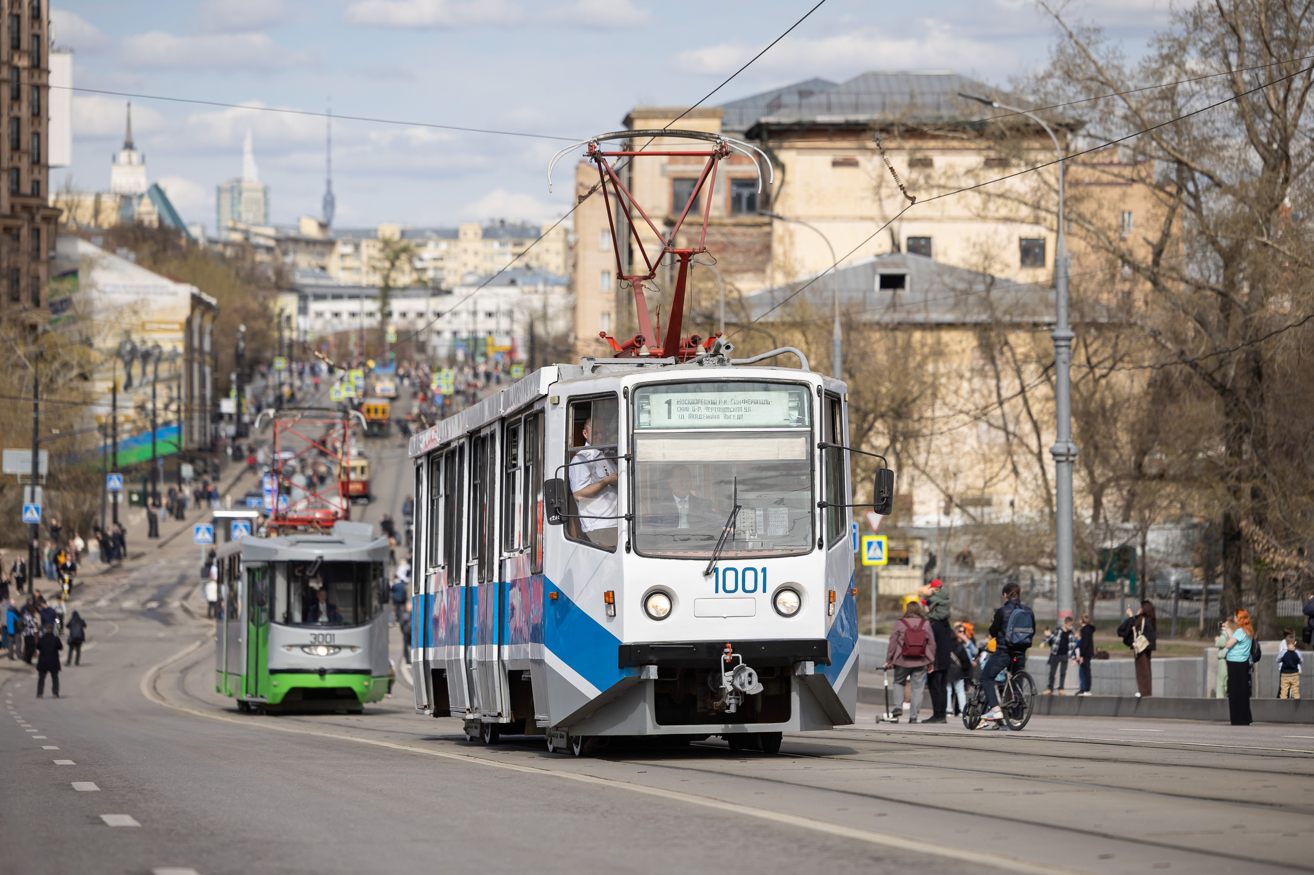 Парад трамваев 4 апреля в Москве. Фотограф Владимир Охрименко