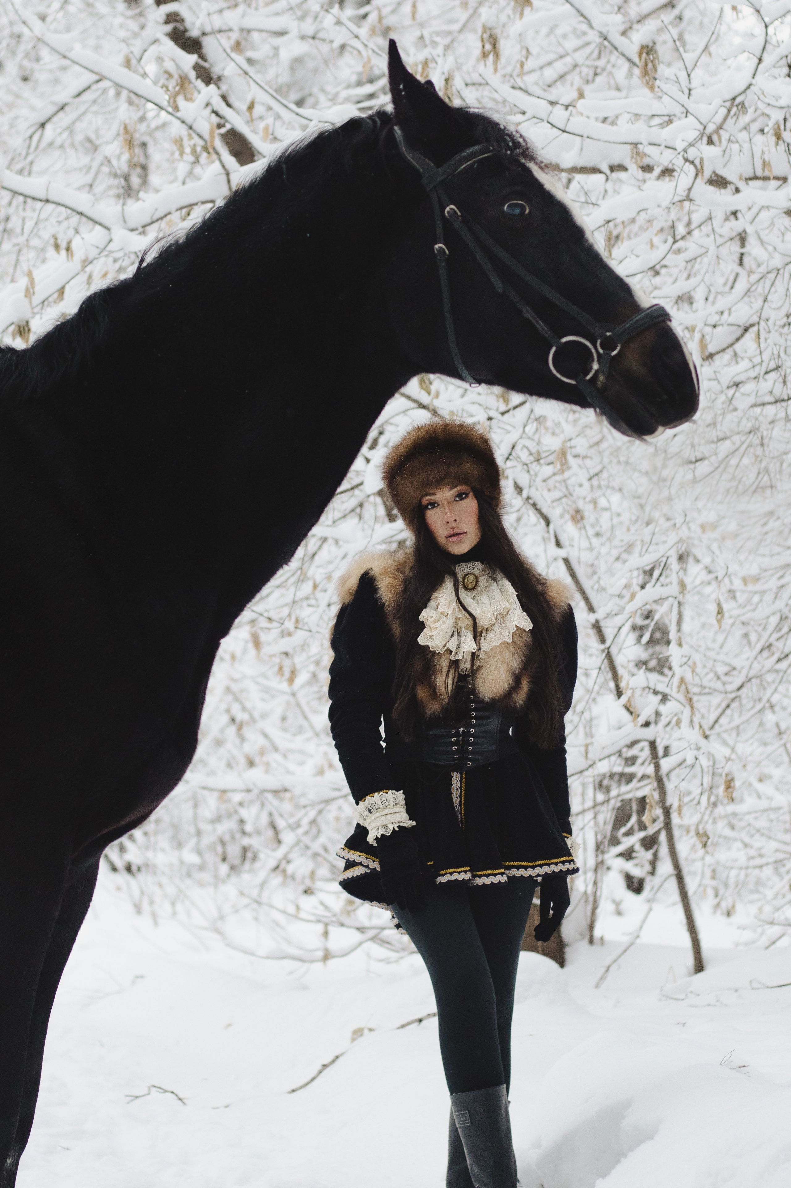 Новогодняя фотосессия с лошадью в Новосибирске. Анастасия Головерова фотограф в Новосибирске